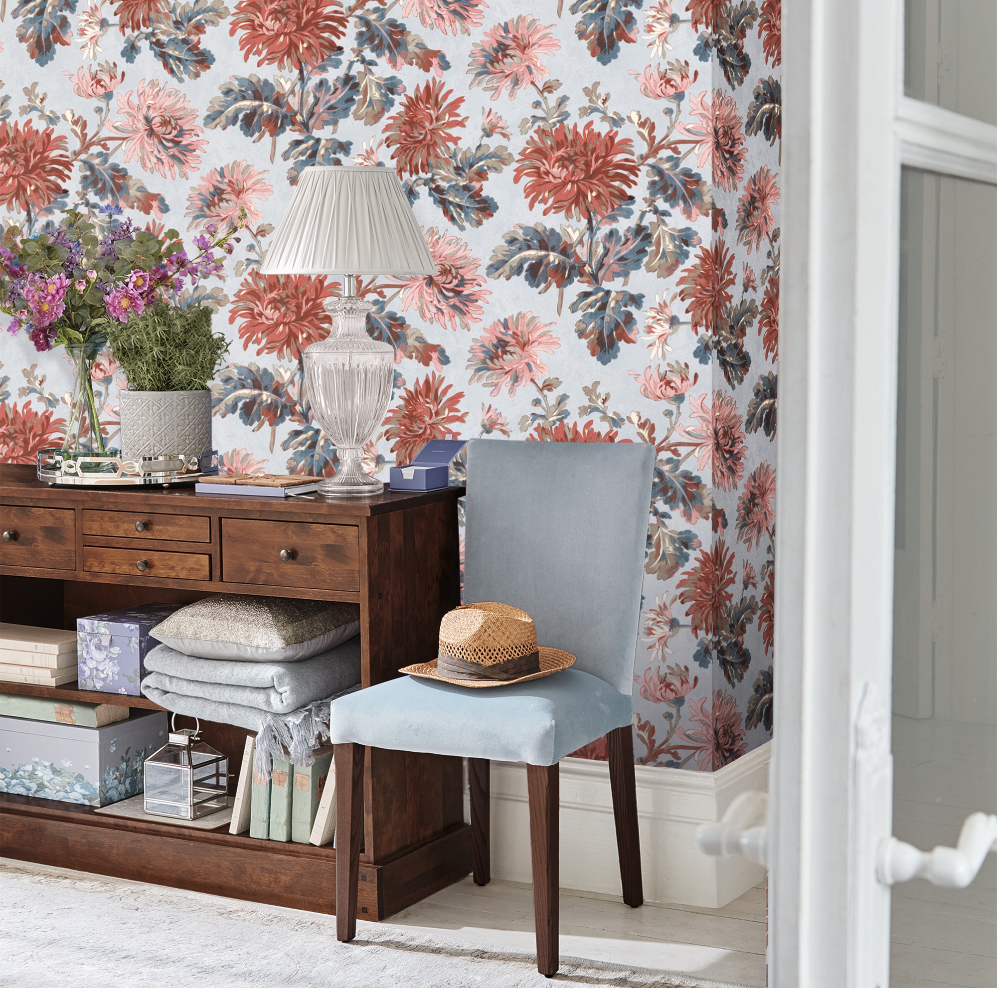 LAURA ASHLEY Vliestapete »Laura Ashley Maryam Crimson Vliestapete«, geblümt, Laura Ashley Maryam Crimson Vliestapete