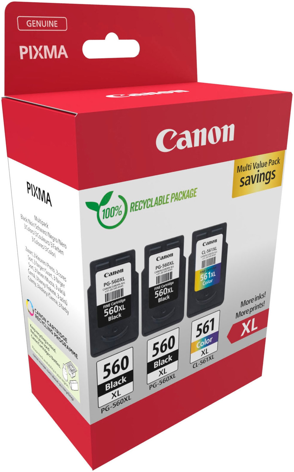 CANON Tintenpatrone "PG-560XL x2/CL-561XL Triple Pack", bunt, Tintenpatronen