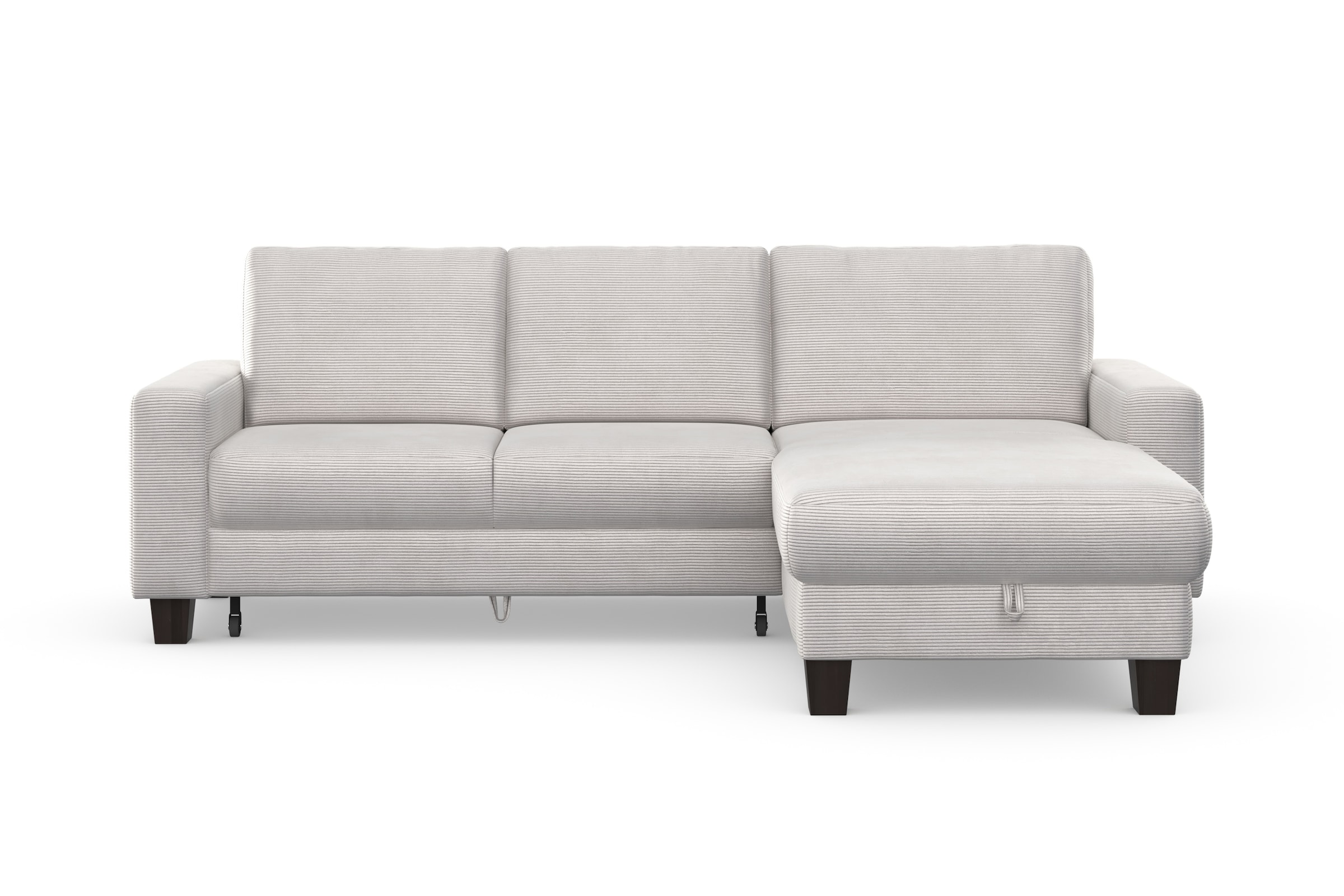 Home affaire Ecksofa »Summer L-Form«, mit Recamiere, mit oder ohne Bettfunktion und Bettkasten, Cord-Bezug