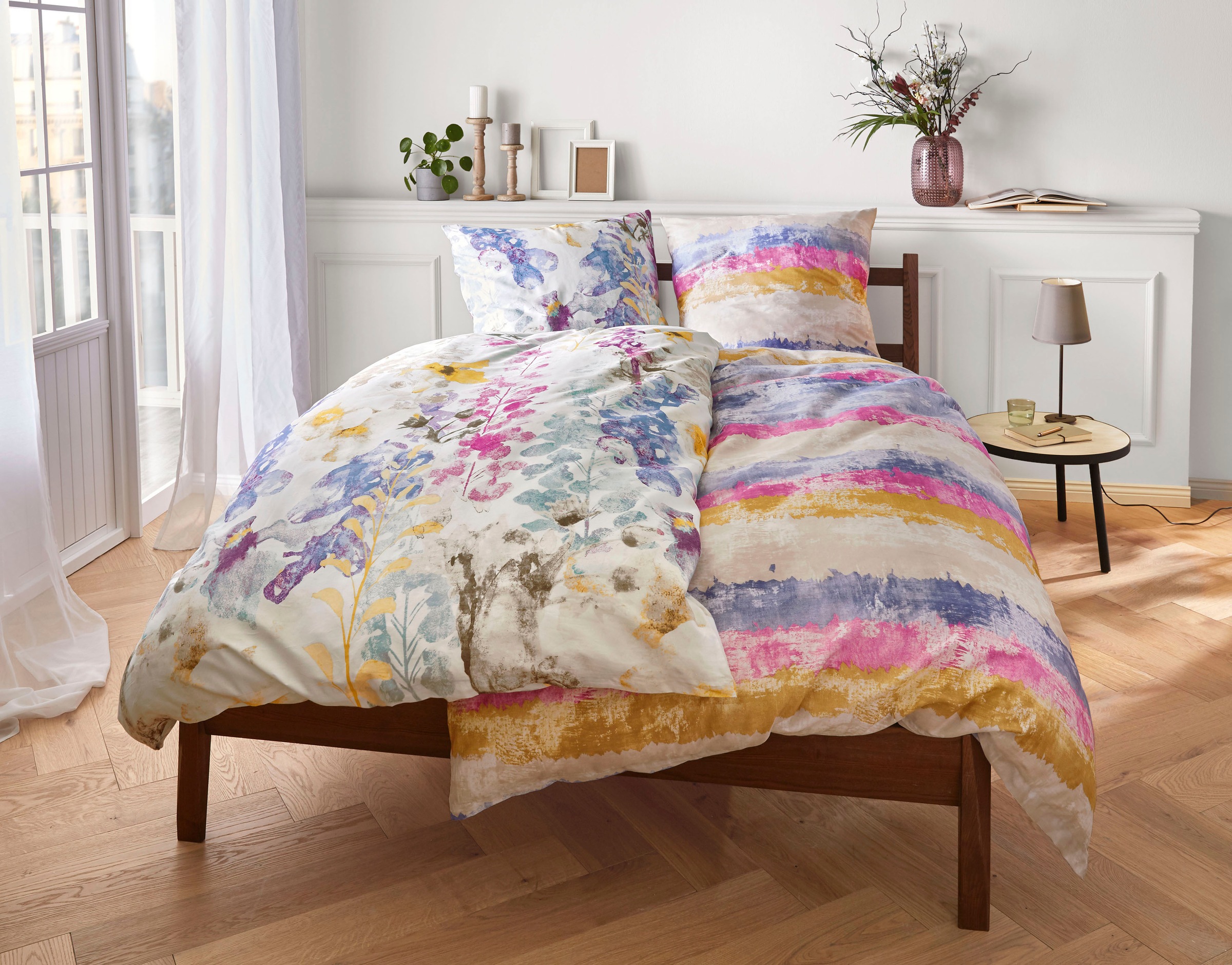 Kleine Wolke Bettwäsche "Alcea" 2 Stk. tlg. mit floralem Print günstig online kaufen