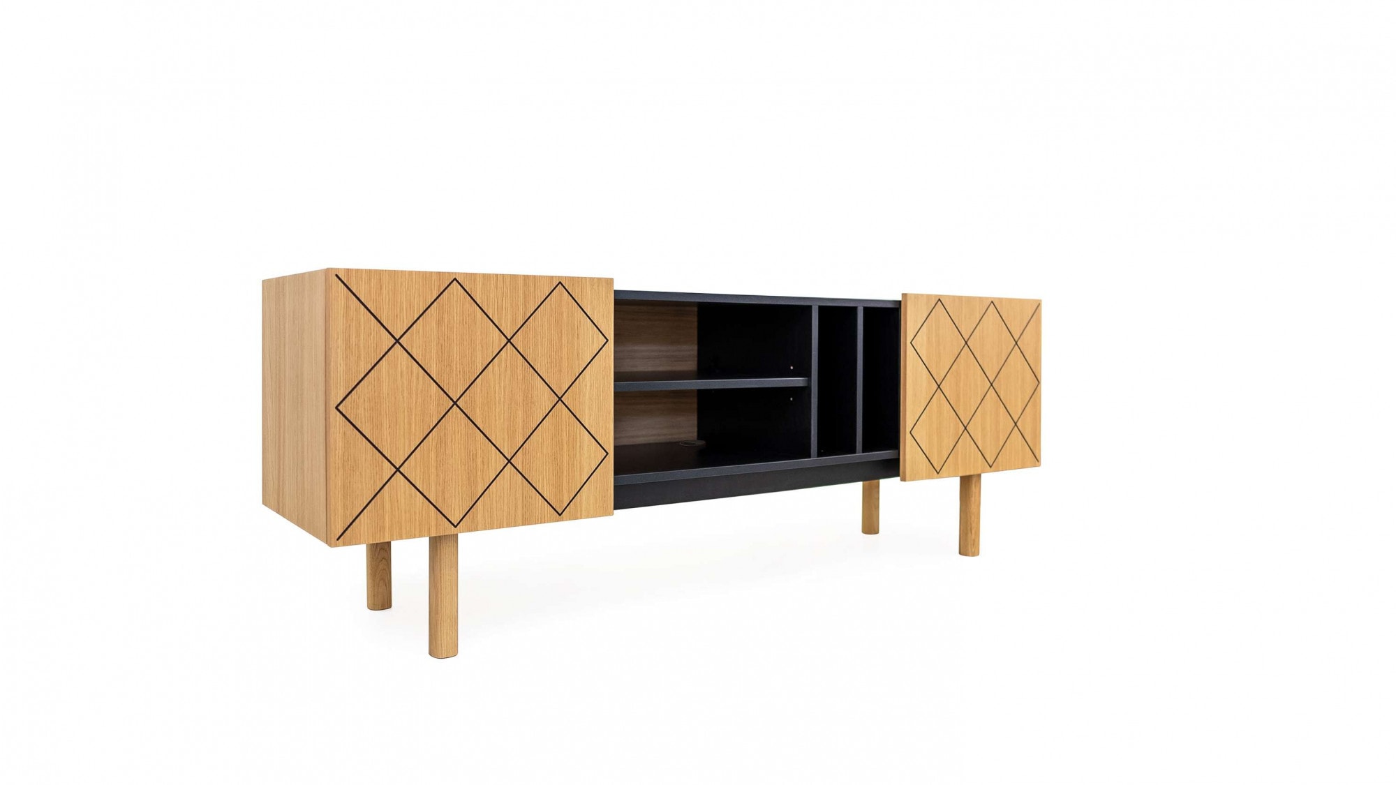 Woodman Sideboard »Porto«, Kommode, dekorative Fräsungen, mit Eichenholzfurnier, Breite 175 cm
