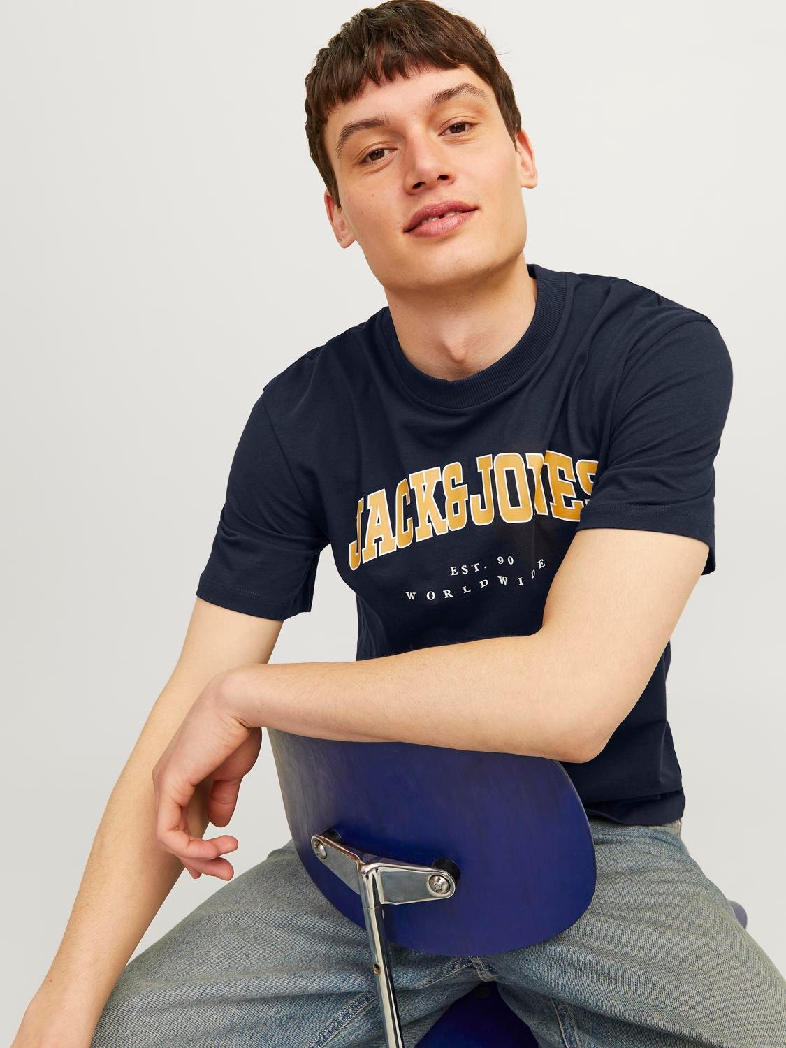 Jack & Jones Rundhalsshirt "JJECALEB VARSITY TEE SS O-NECK NOOS" günstig online kaufen