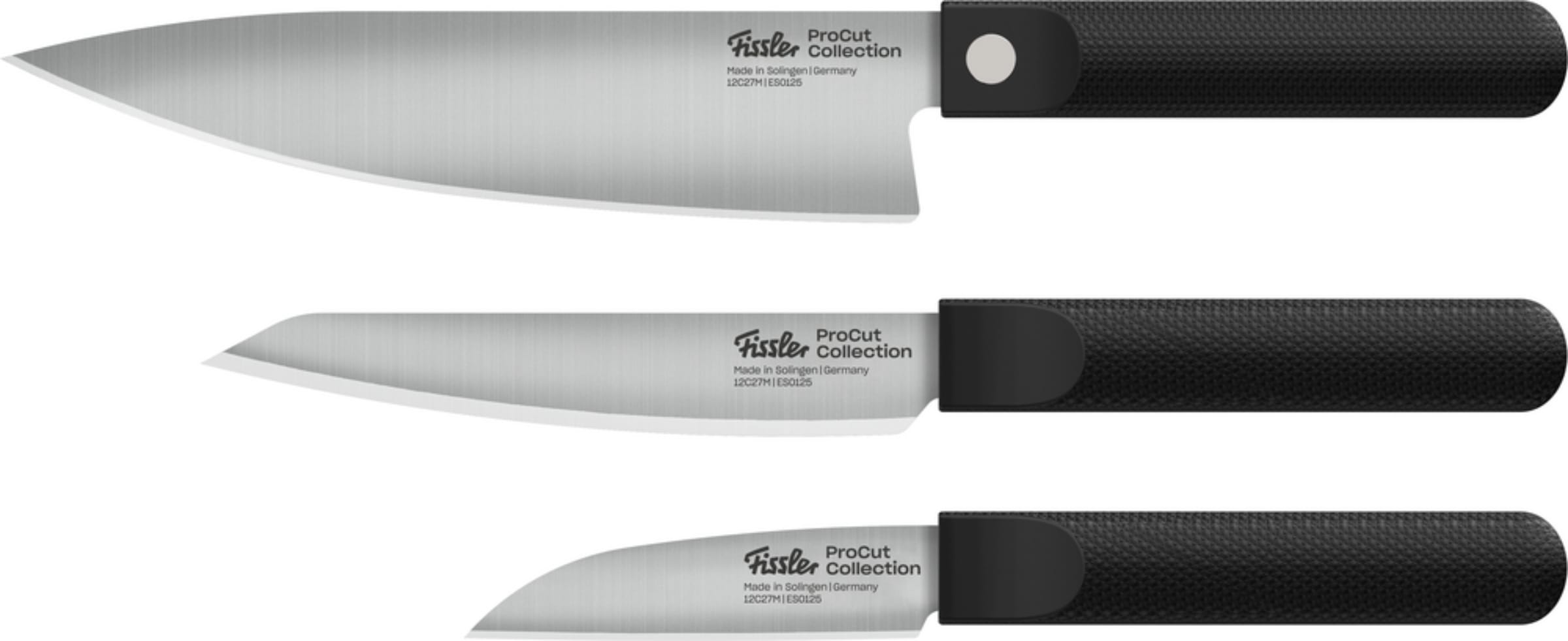 Fissler Messer-Set "ProcCut Collection" Made in Germany, handgeschliffen, 12C27M Spezialmesserstahl