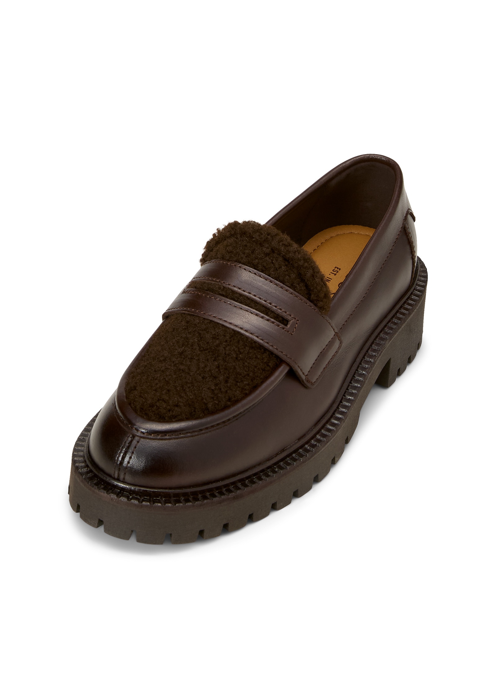 Marc OPolo Loafer "aus gewachstem Leder und Teddyfell"