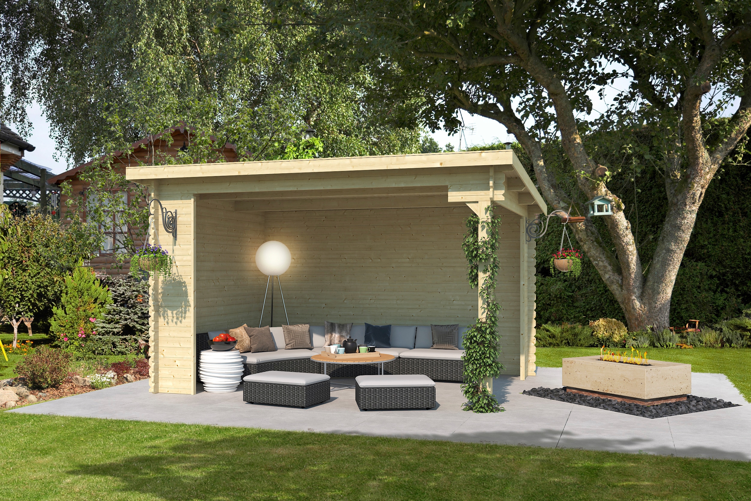 LASITA MAJA Gartenhaus "Unterstand/Lounge Buffalo 380" Unterstand / Lounge 28mm