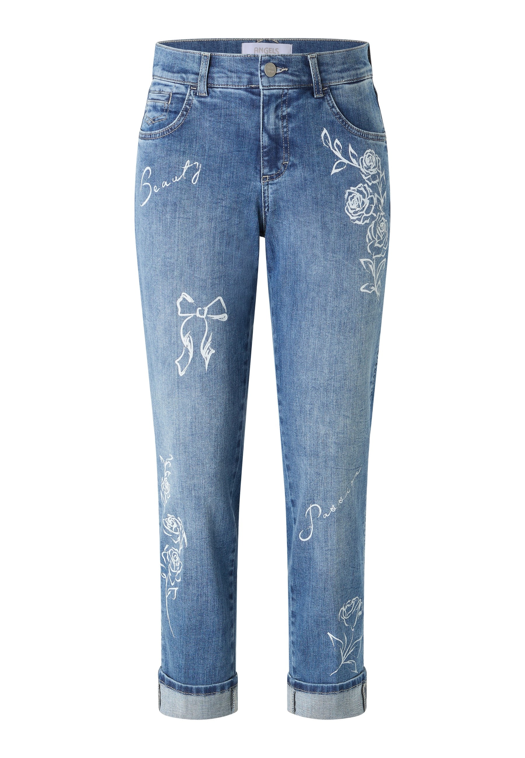 ANGELS High-waist-Jeans »Darleen Beauty« mit floralen Prints und Stretch