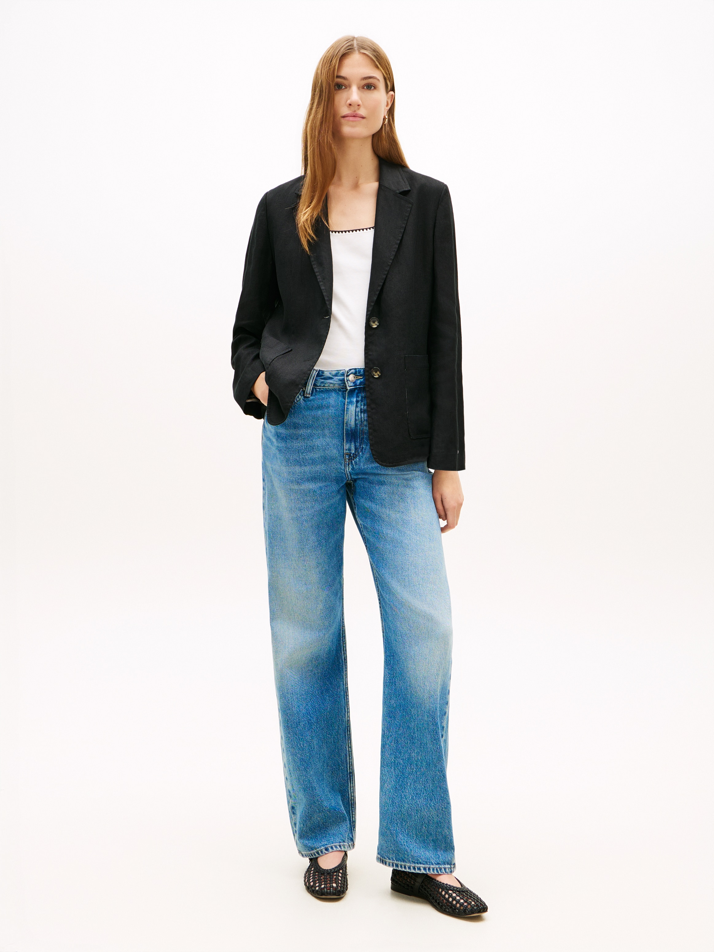 Tommy Hilfiger Kurzblazer »NEW ESS LINEN REG SB BLAZER« mit aufgesetzten Taschen