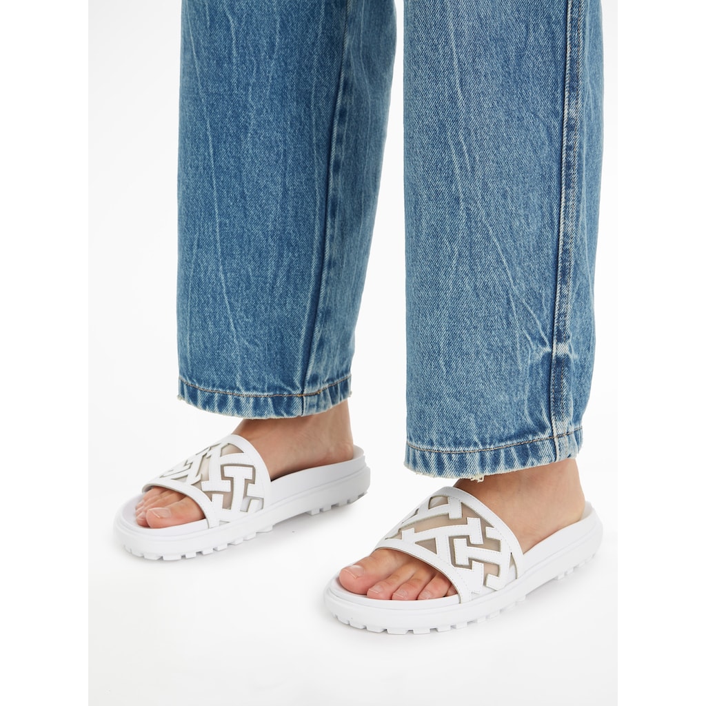 Tommy Hilfiger Pantolette »TH ELEVATED FLAT SANDAL«, mit T-Schriftzügen