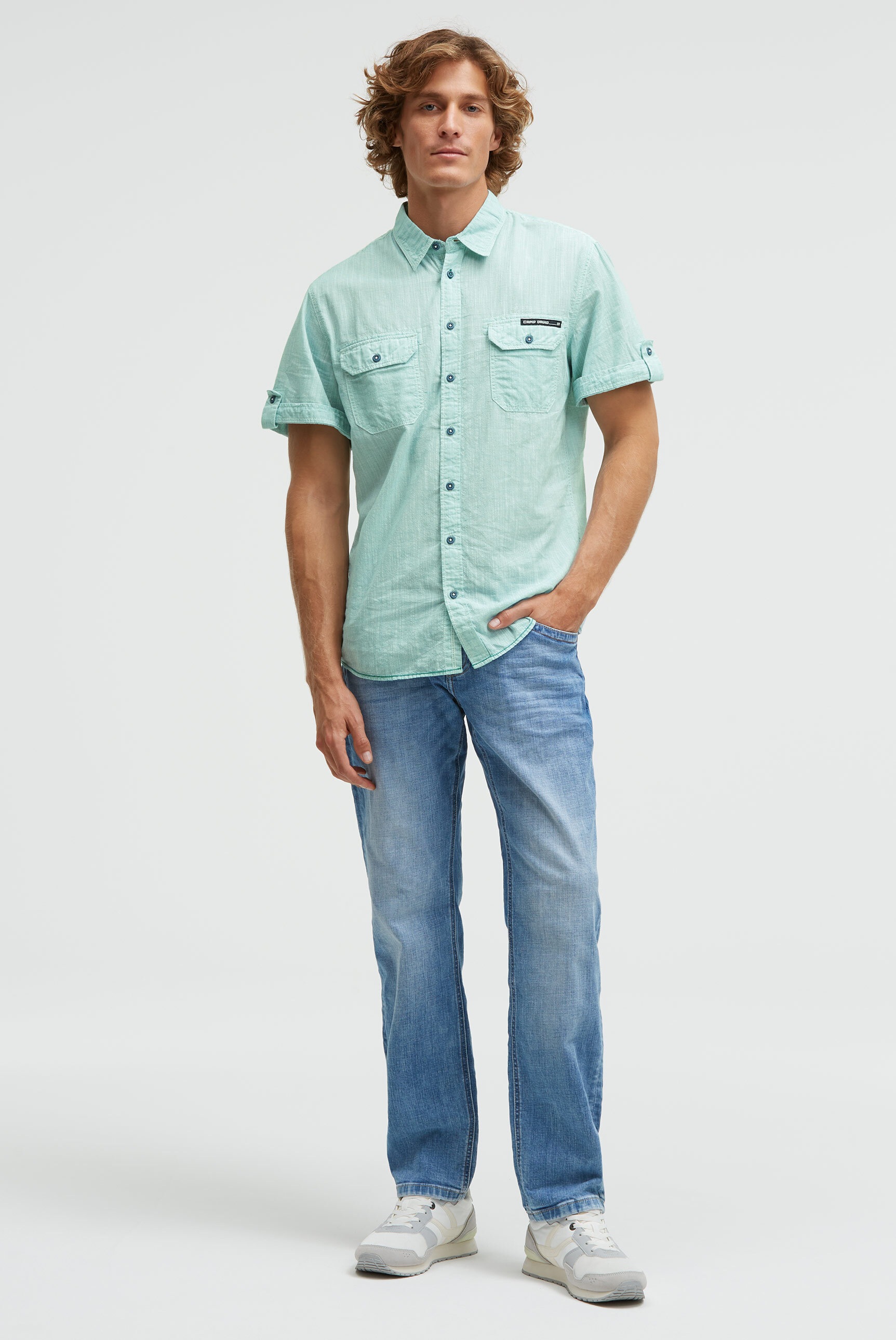 Camp David Short Sleeve Shirt Green M 3