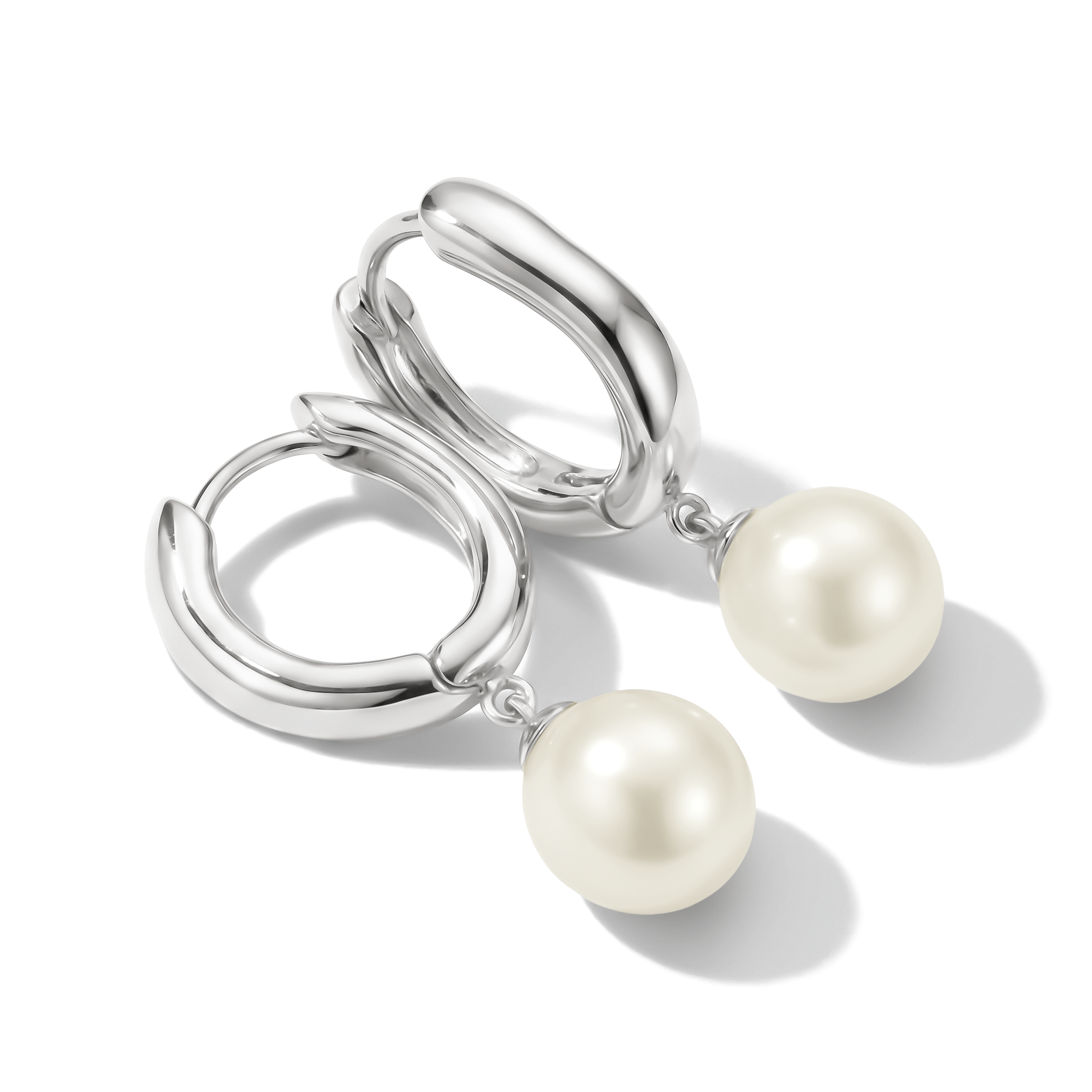 THOMAS SABO Paar Creolen »Bold Elegance Creolen Perlen« mit Süßwasserzuchtperle