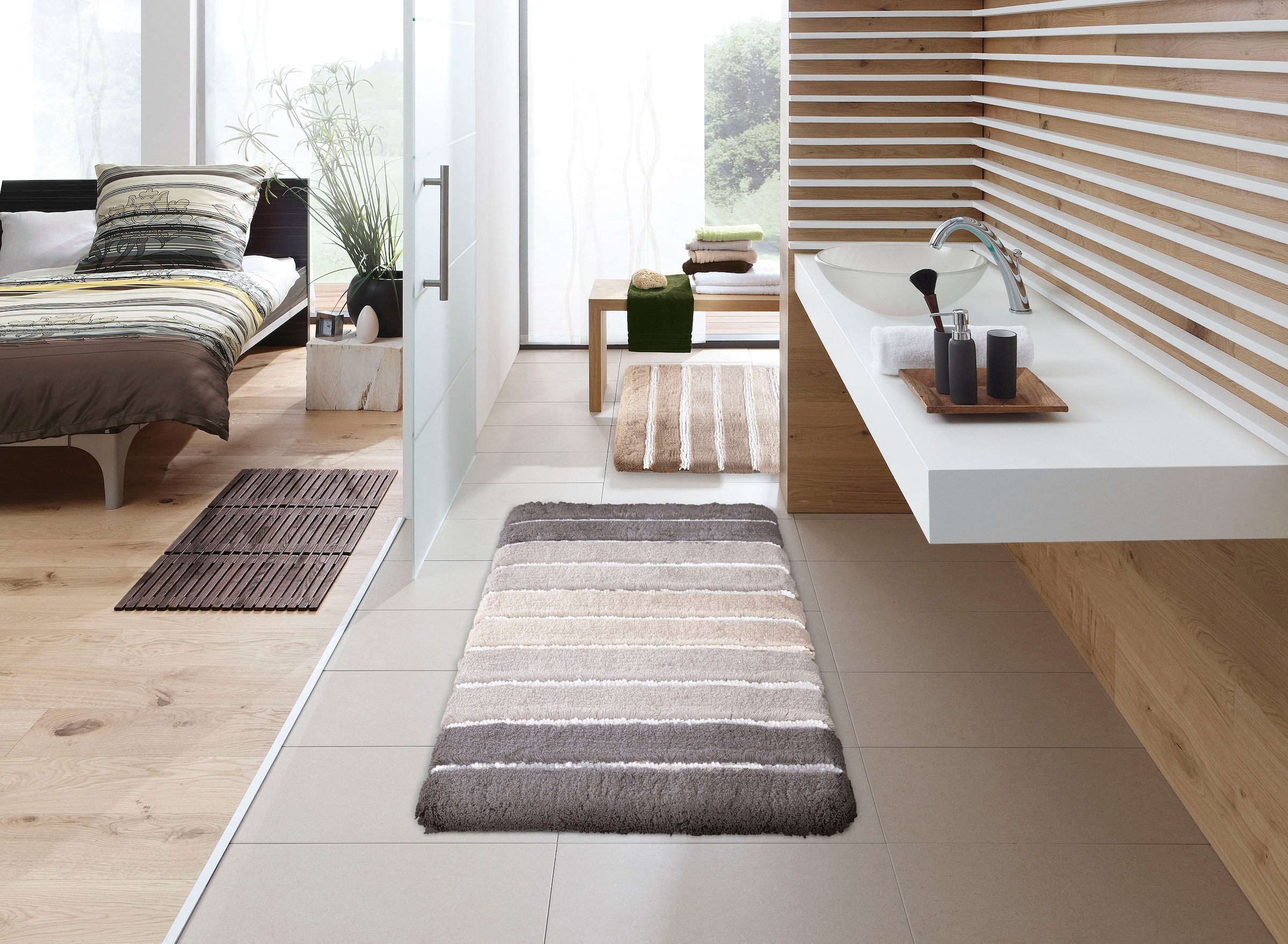 Kleine Wolke Badematte "Phoenix" Höhe 35 mm rutschhemmend beschichtet fußbo günstig online kaufen