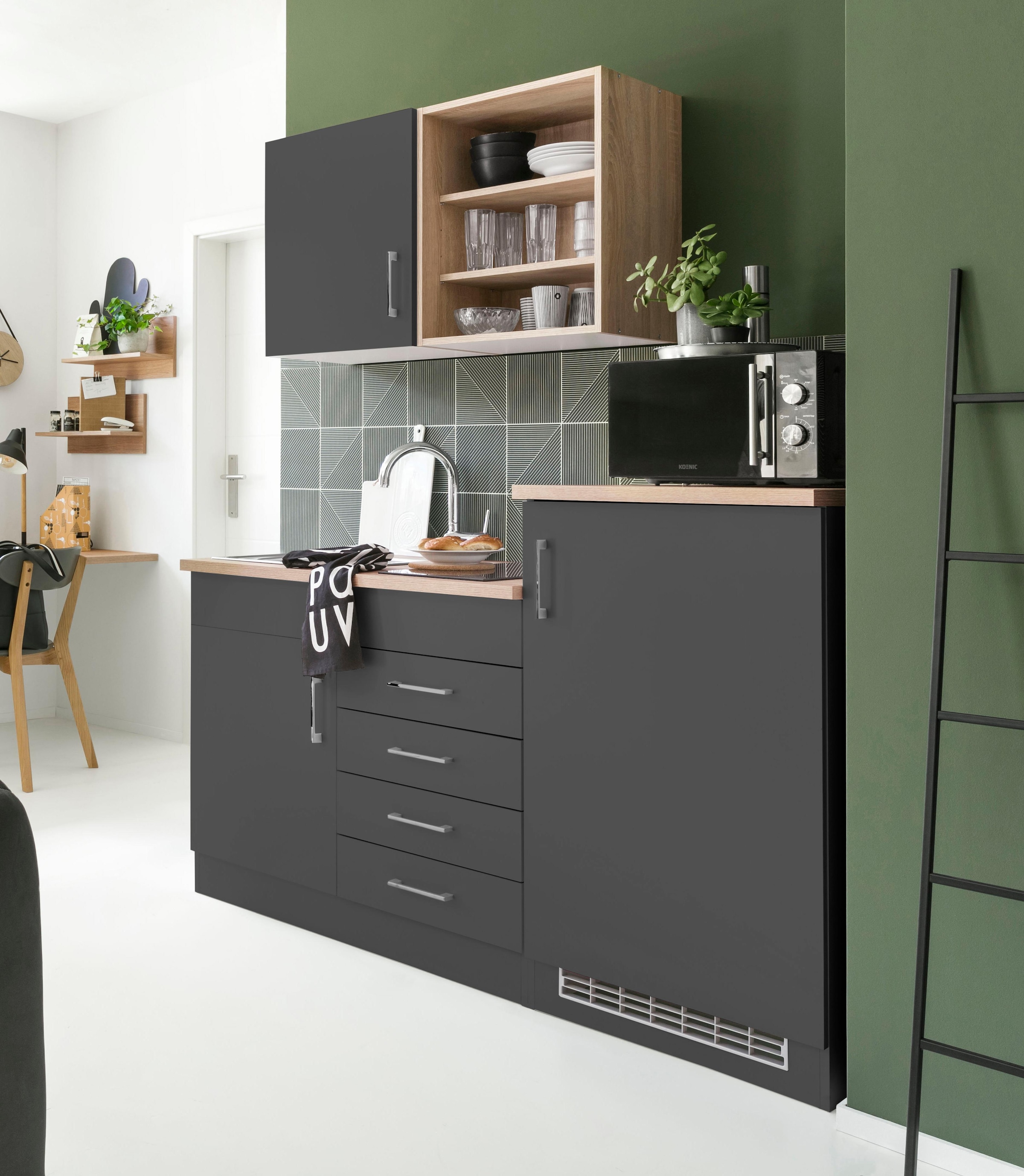 HELD MÖBEL Pantryküche »Mali«, Breite 160 cm, mit E-Geräten