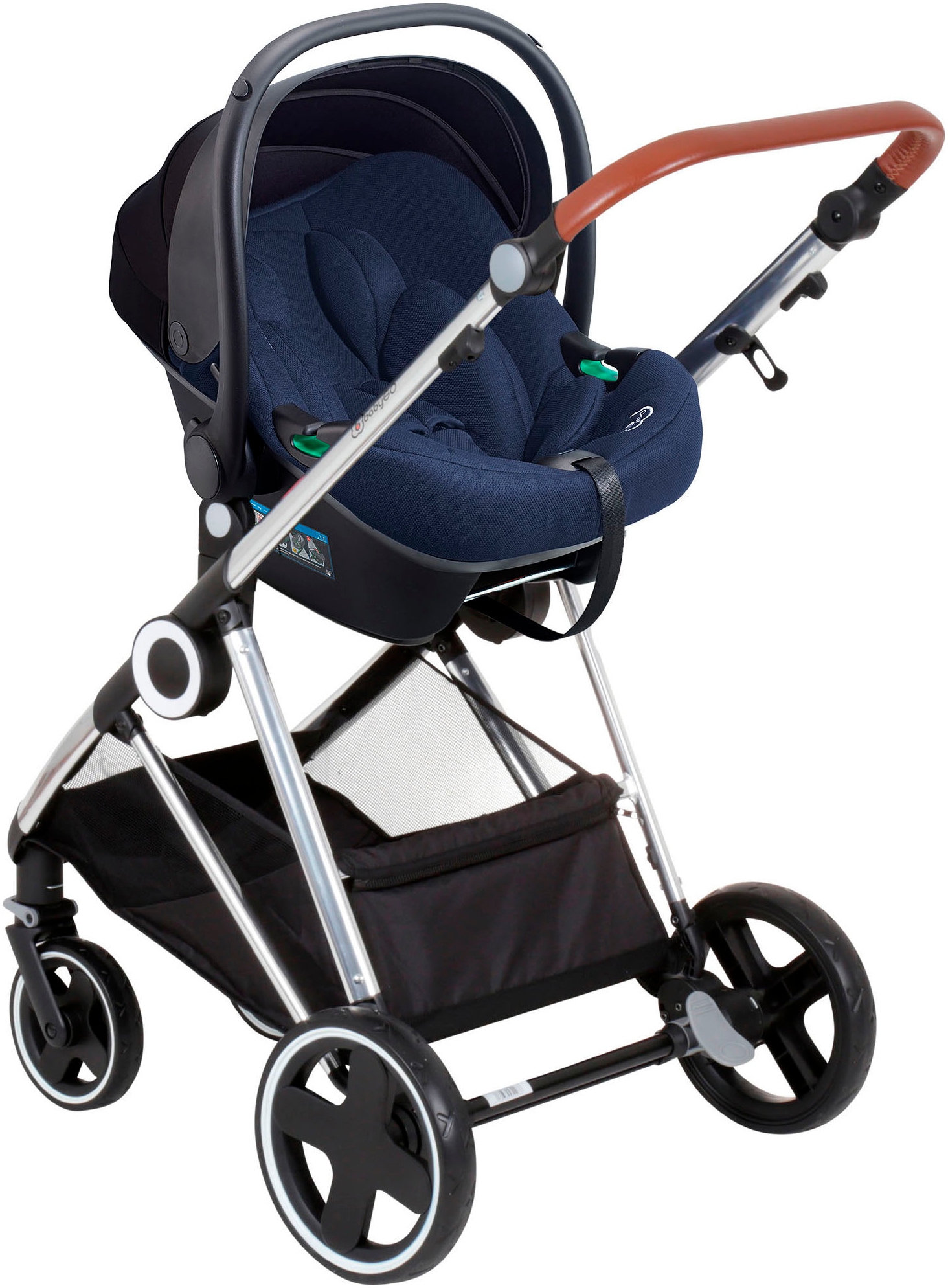 BabyGo Kombi-Kinderwagen »Halime 3in1«, inklusive Babywanne, Babyschale, Regenhaube & Wickeltasche