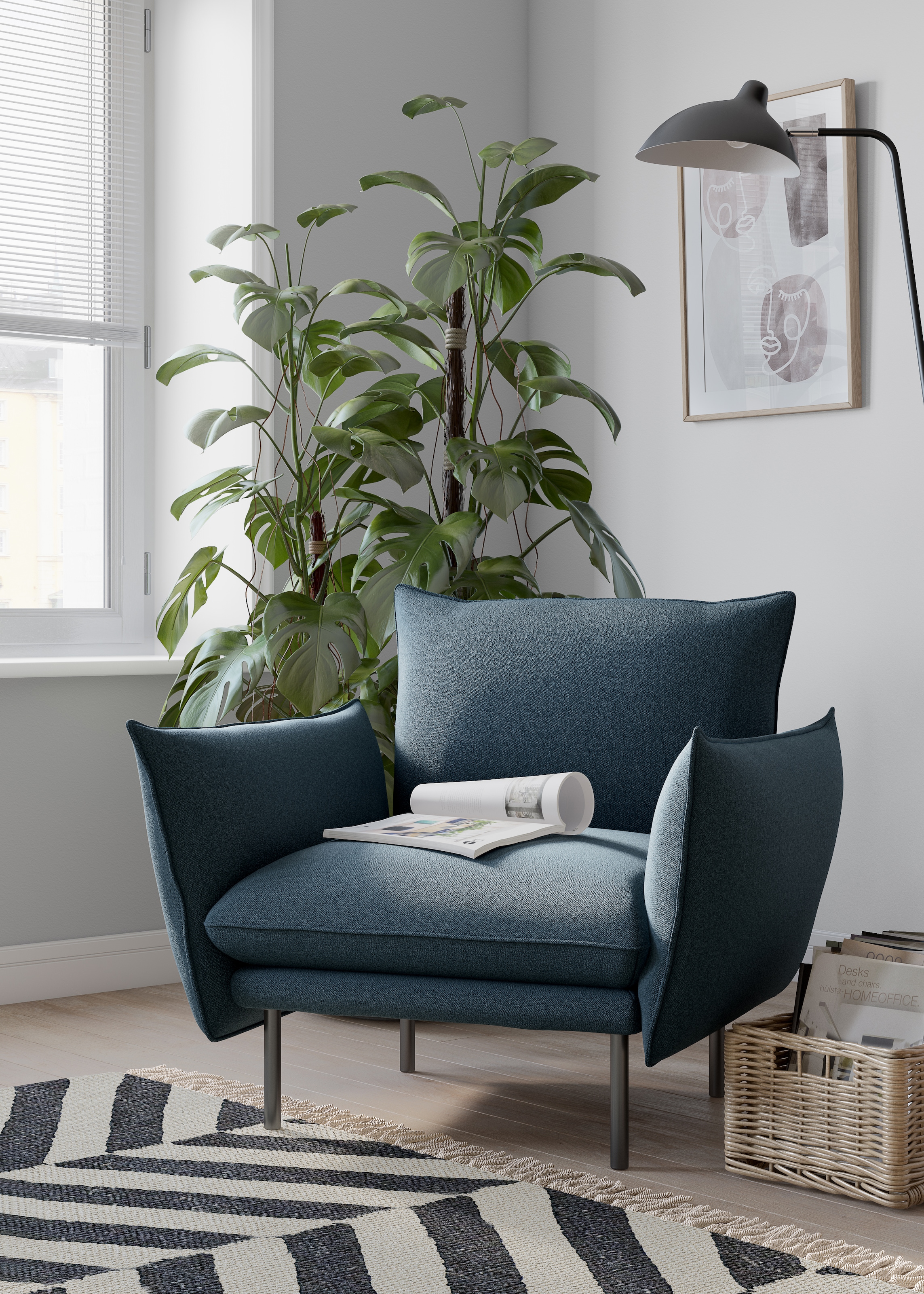OTTO home Sessel "Stine Cocktailsessel" Besonderes Design durch Kissenoptik und Keder