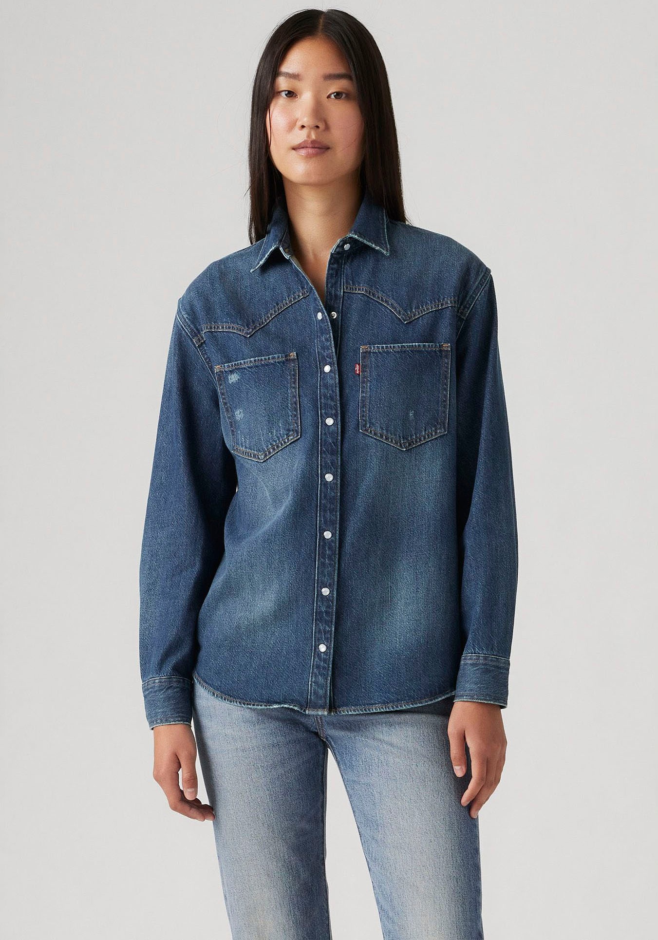 Thumbnail - Levis Jeansbluse "TEODORA WESTERN SHIRT" mit Druckknöpfen