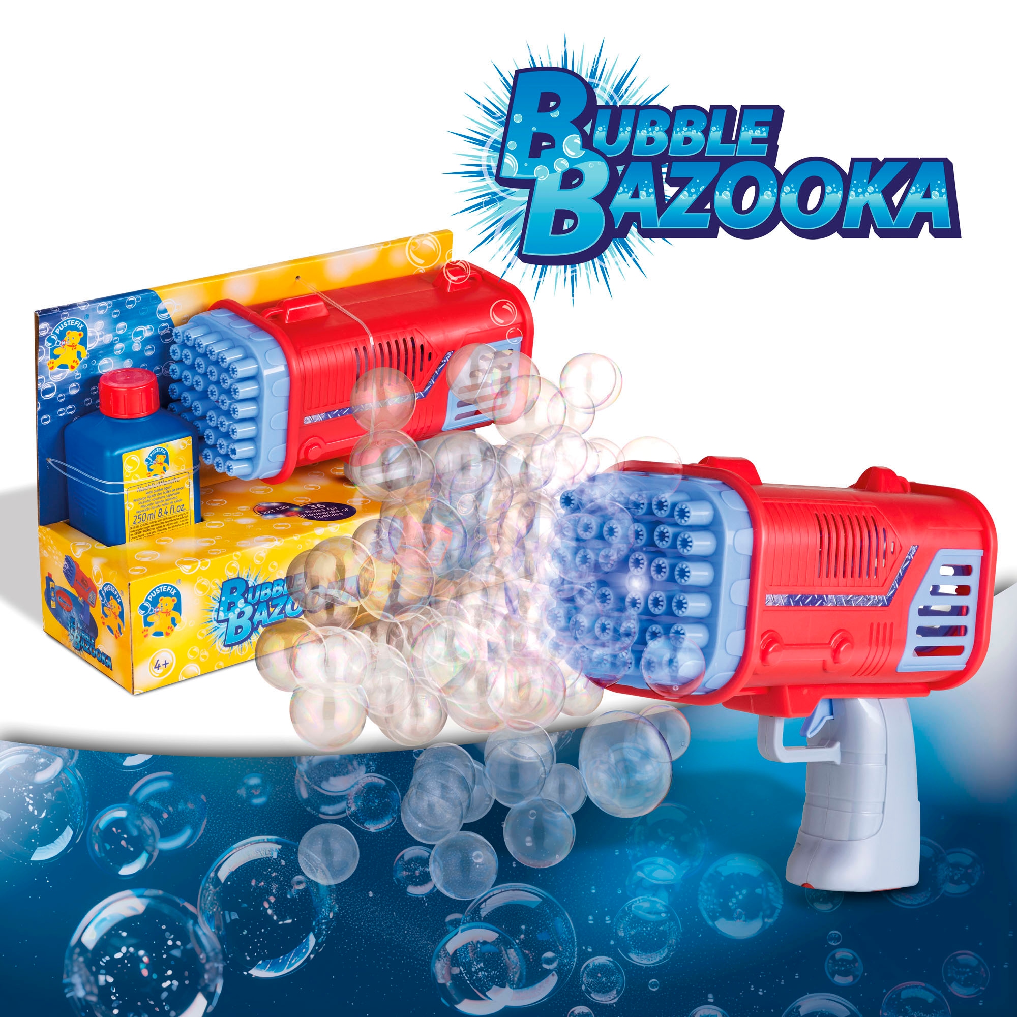PUSTEFIX Seifenblasen Kanone »Bubble Bazooka«, mit LED-Licht