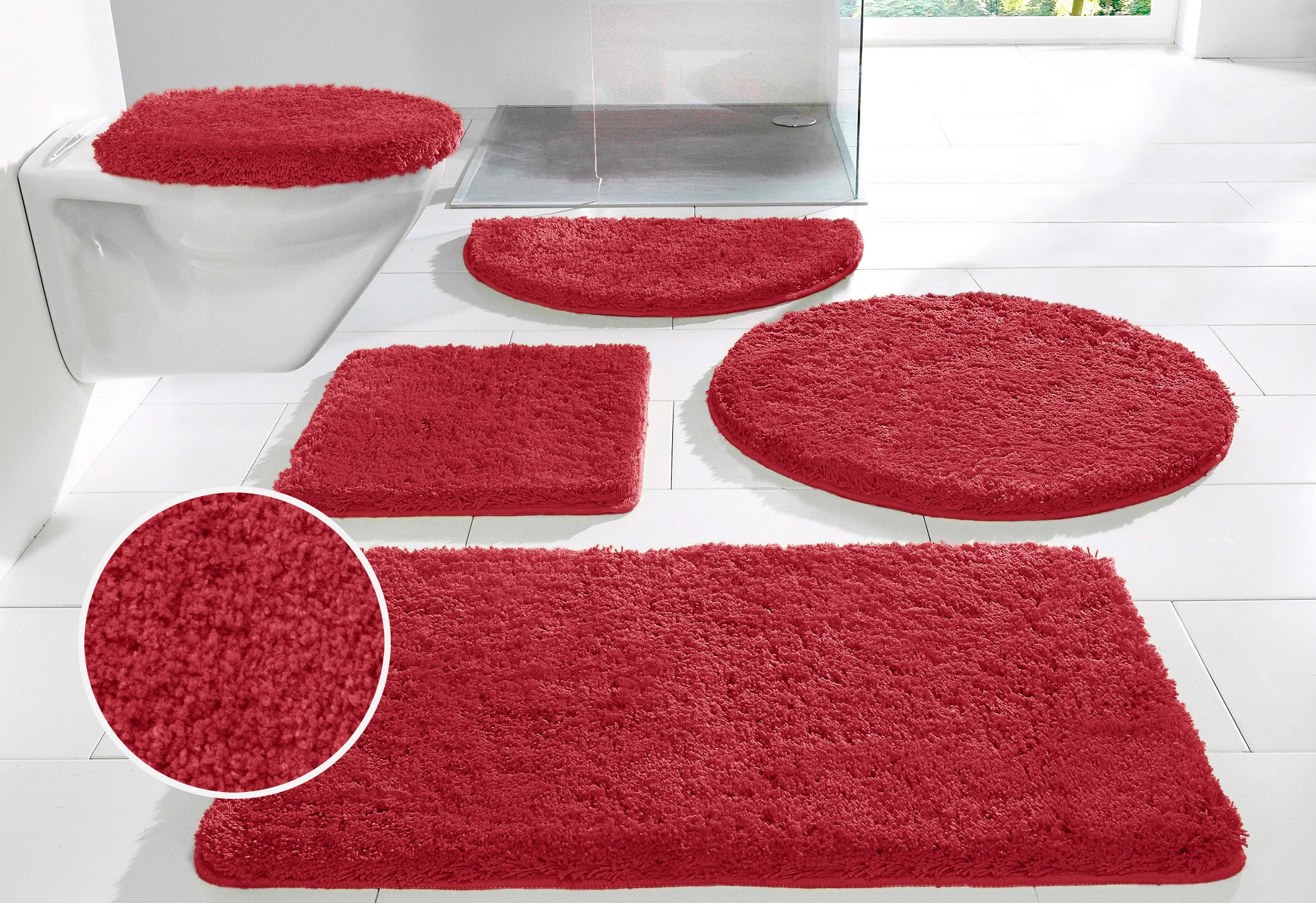 OTTO home 1100000002199 "Sanremo, Standard & Premium, 30mm oder 35mm, sehr weich" rutschhemmend beschichtet fußbodenheizungsgeeignet schnell trocknend Badteppich, unifarben, rechteckig, rund & als 3-tlg. Set erhältlich