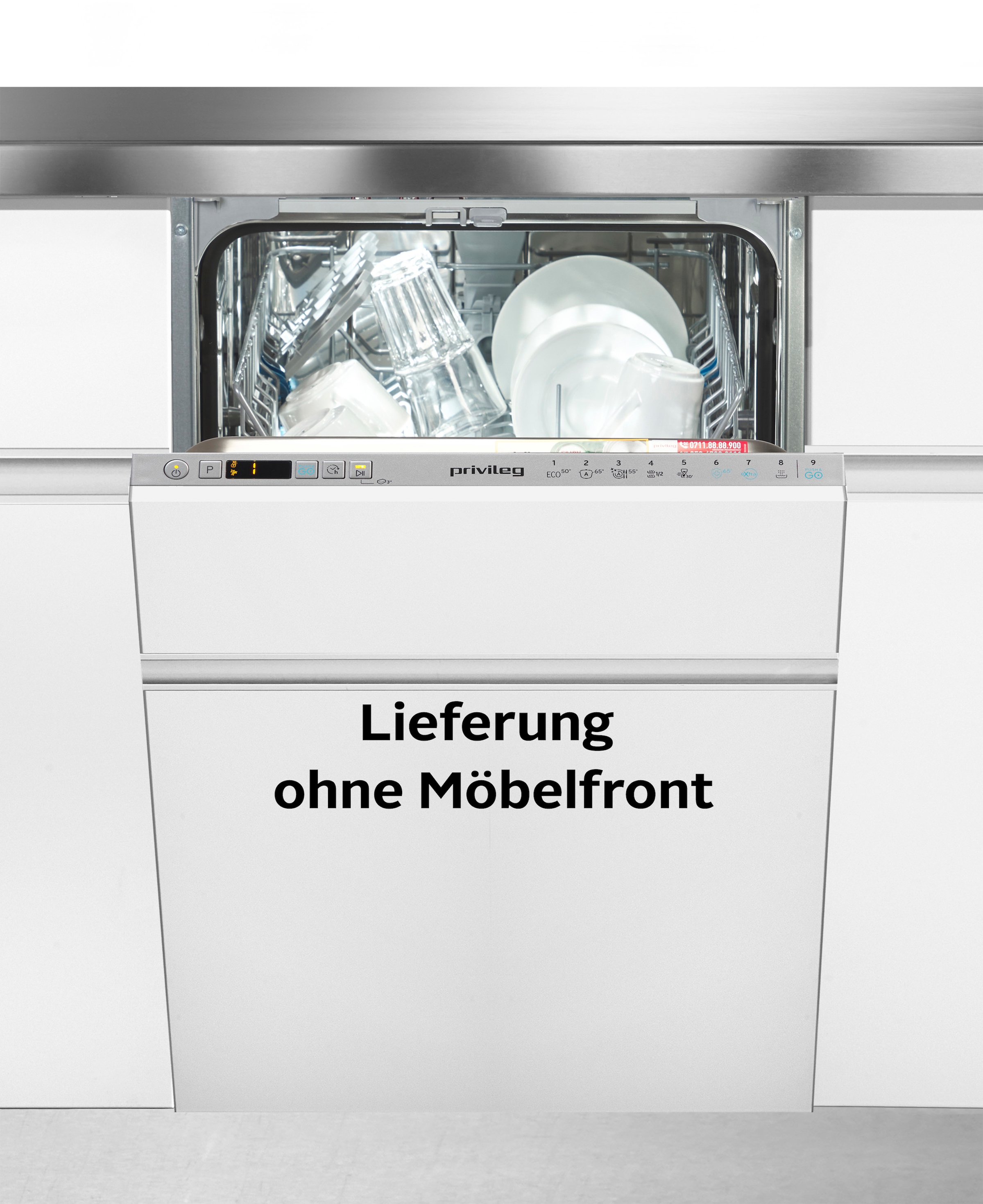 Privileg vollintegrierbarer Geschirrspüler "PV2IC10BS7LA0" 10 Maßgedecke Au günstig online kaufen