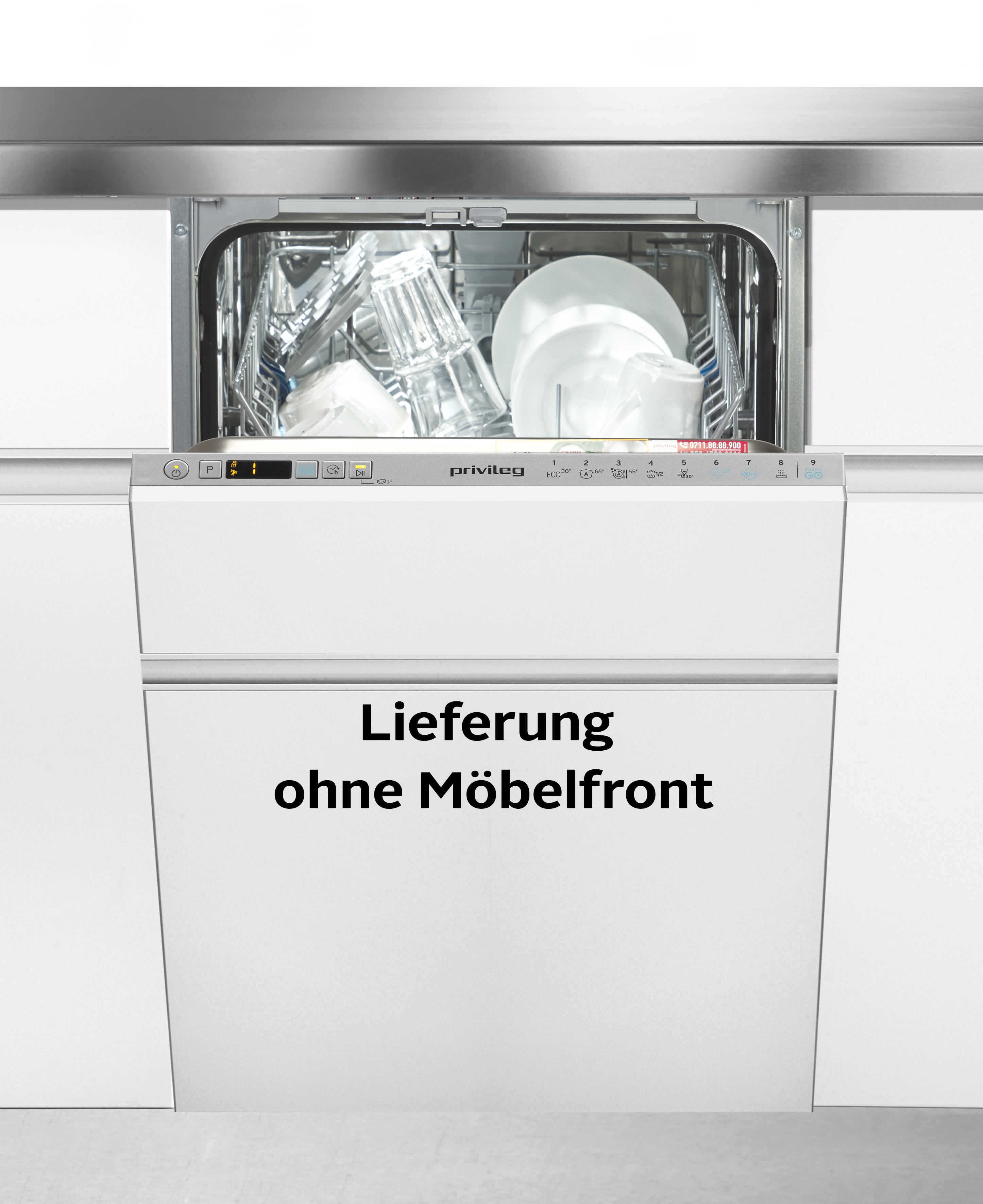 Privileg vollintegrierbarer Geschirrspüler "PV2IC10BS7LA0" 10 Maßgedecke Rapid 30 – Schnelles und effizientes Spülprogramm in nur 30 Minuten