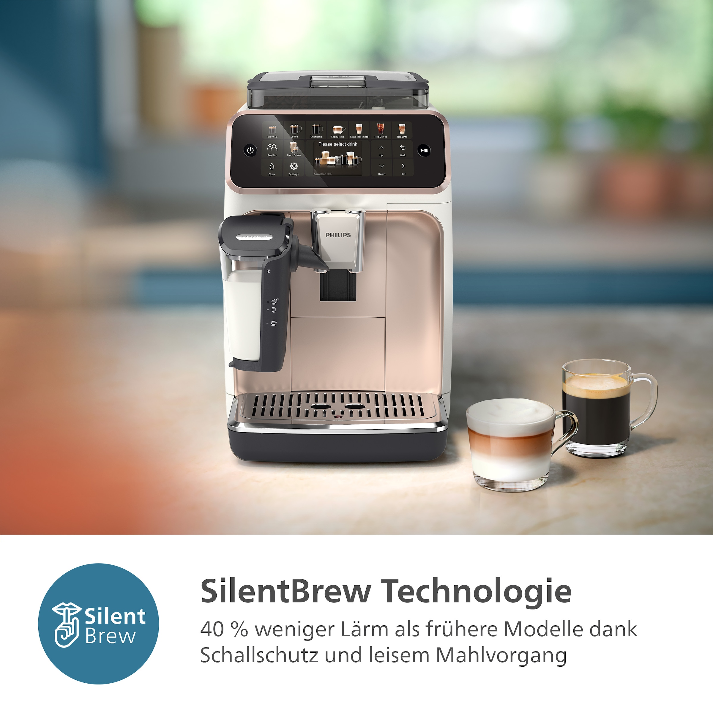 Philips Kaffeevollautomat »EP5547/90 5500 Series, 20 Kaffeespezialitäten (heiß oder eisgekühlt),« LatteGo-Milchsystem, SilentBrew Technologie