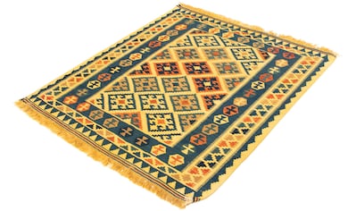 Wollteppich »Kelim - Oriental quadratisch - 102 x 95 cm - gelb«, quadratisch