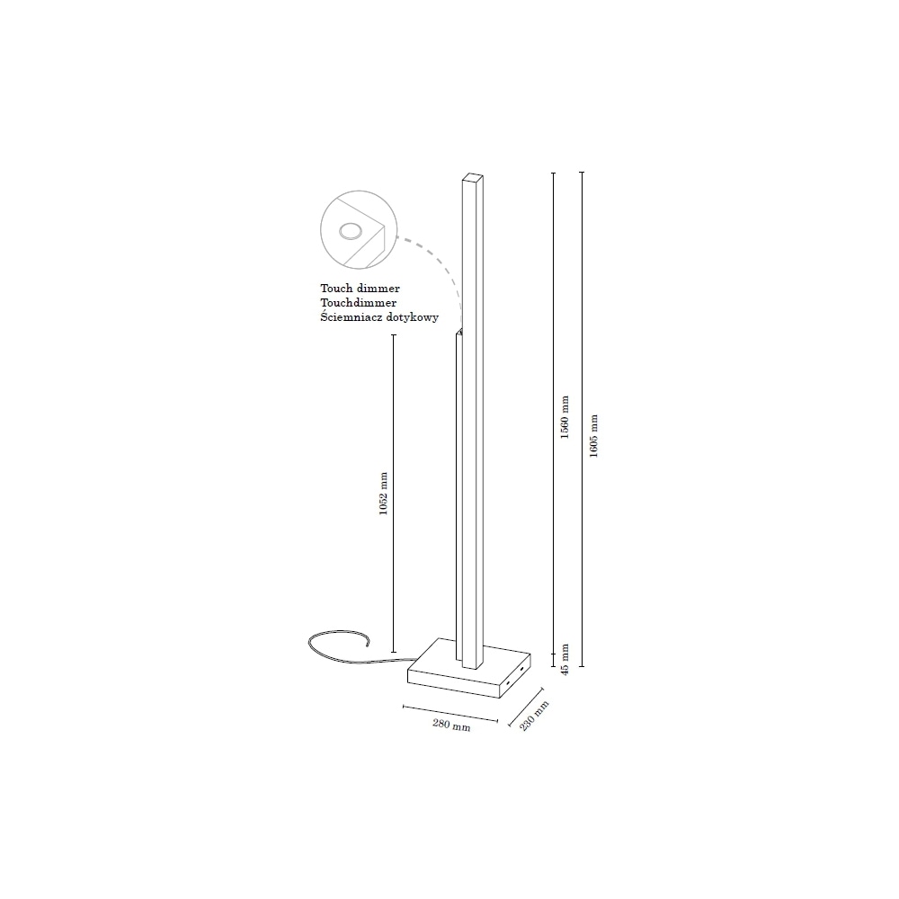 BAUR integriertes »SOHO«, mit 24V-LED-Modul, Stehlampe SPOT Eichenholz | Light aus Dimmer, edlem Touch 2 flammig-flammig,