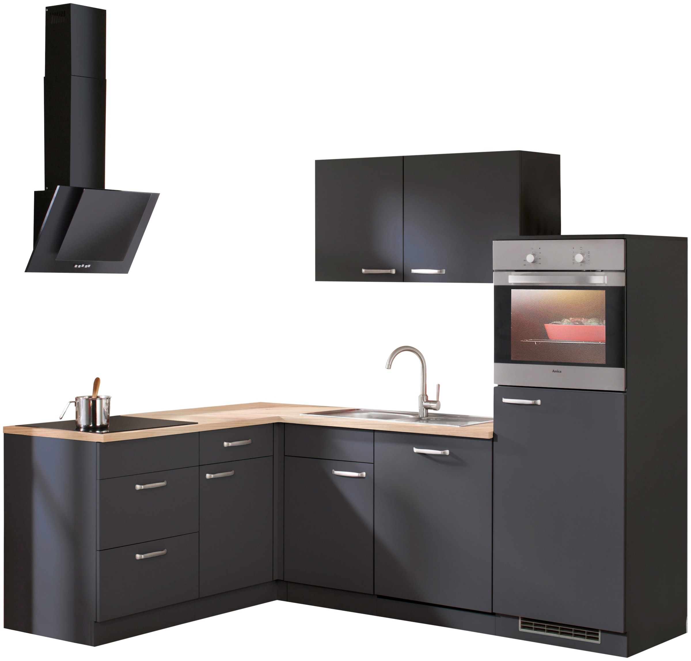 wiho Küchen Winkelküche "Michigan", mit E-Geräten, 230 x 170 cm