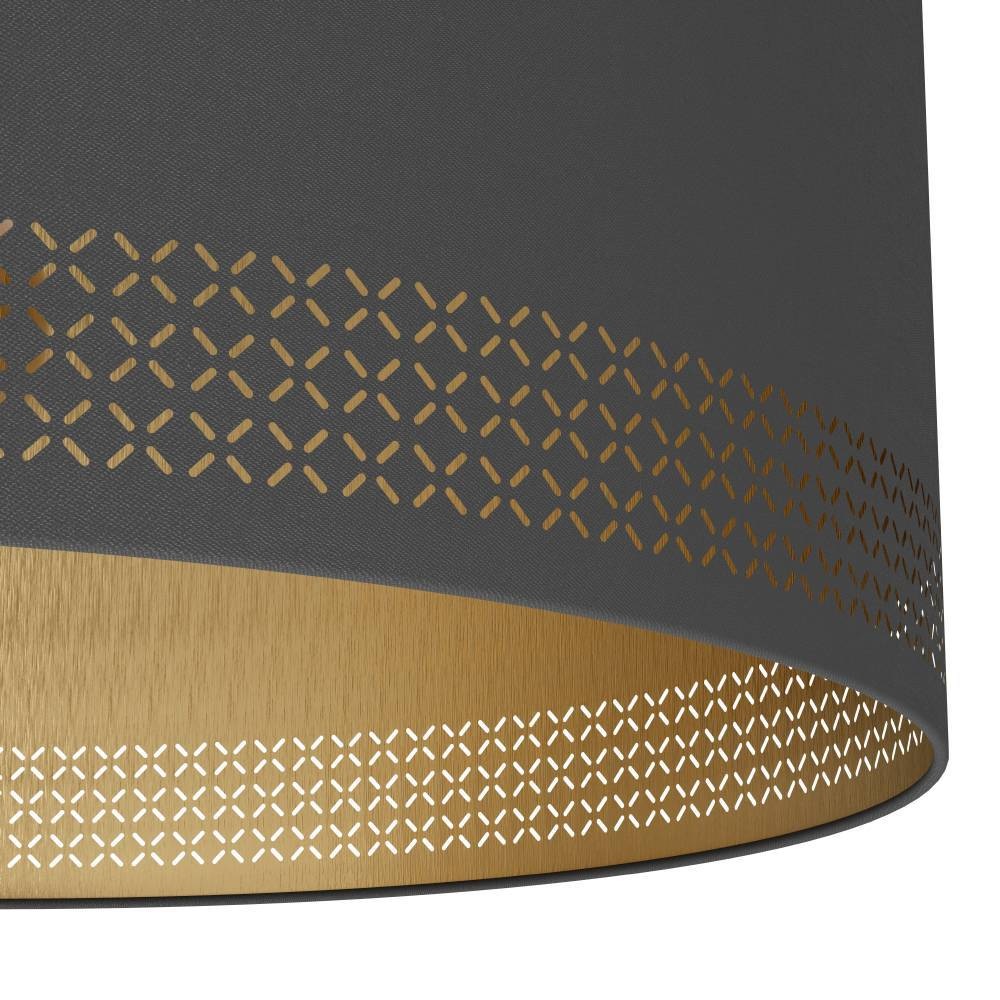 EGLO Hängeleuchte »ESTEPERRA Hängelampe, Textil, exkl. Leuchtmittel Retro«, 1 flammig, Leuchtmittel E27 | ohne Leuchtmittel, Hängelampe Vintage aus Stahl und Textil in Schwarz, Gold, E27