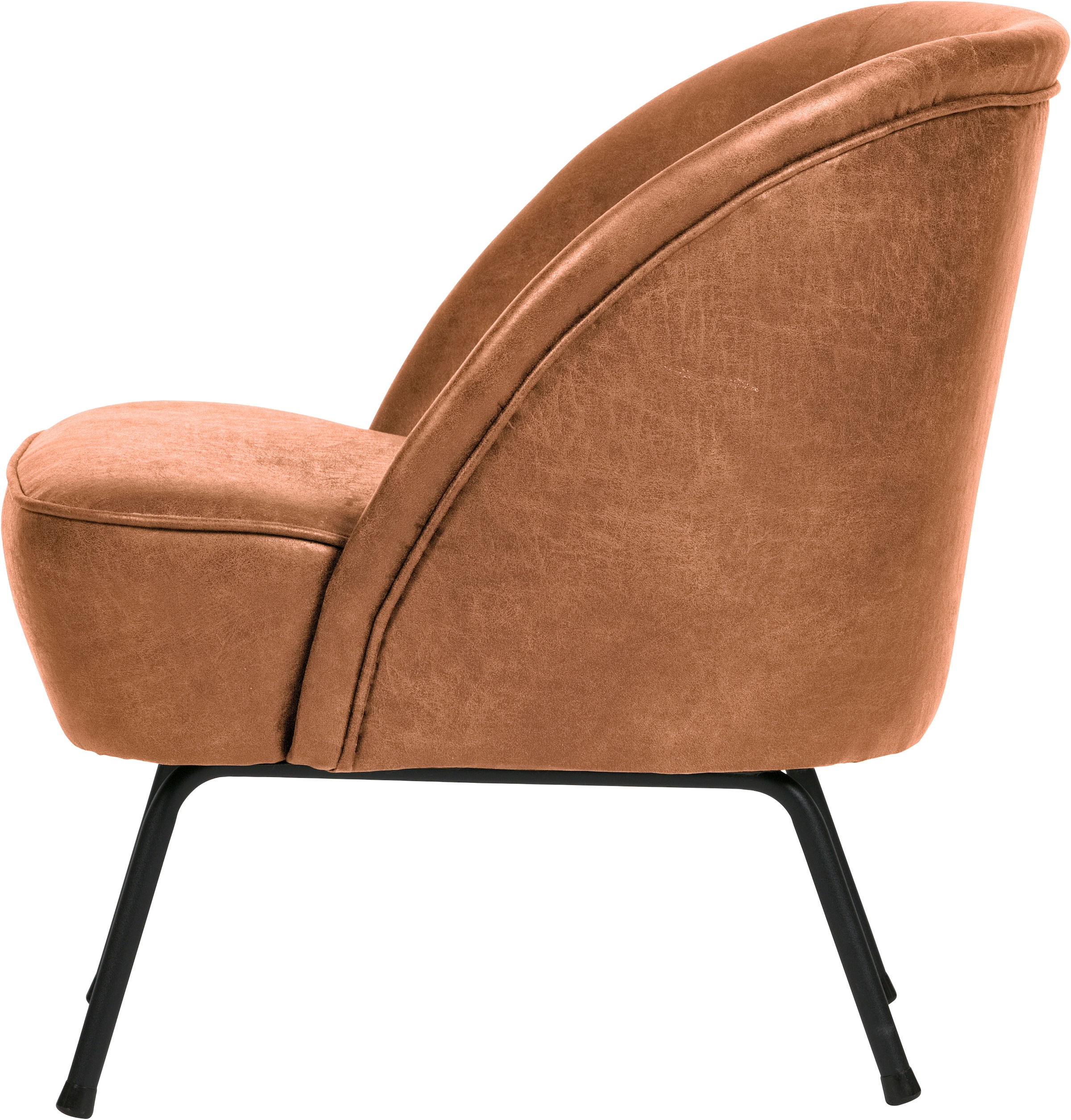 WOOOD Sessel »Vogue mit recyceltem Leder und Metallgestell B 57 x T 70 x H 69 cm« Hohe Verschleißfestigkeit, pulverbeschichtetes Metallgestell