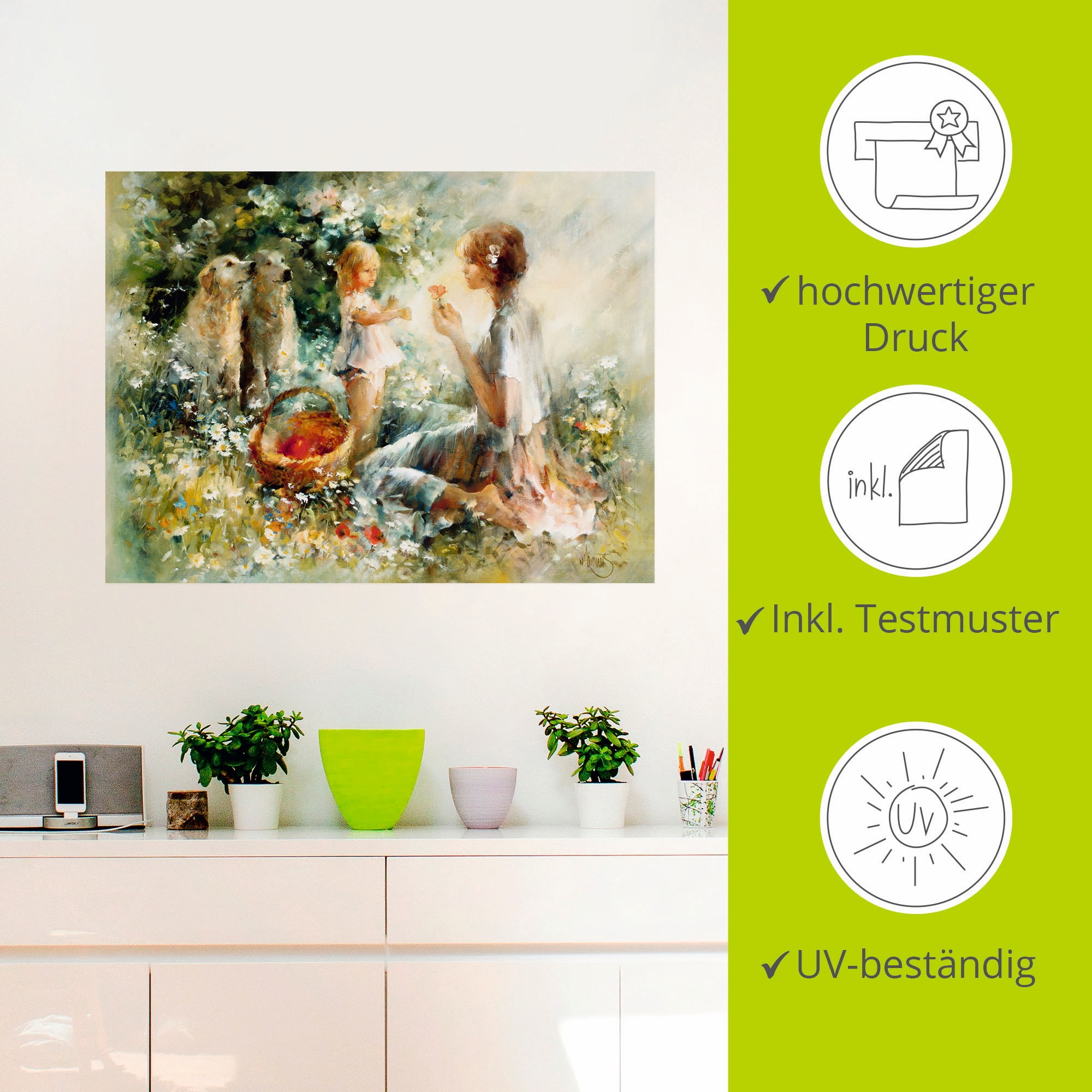 Artland Wandbild »Picknick«, Gruppen & Familien, (1 St.), als Leinwandbild, Poster, Wandaufkleber in verschied. Größen