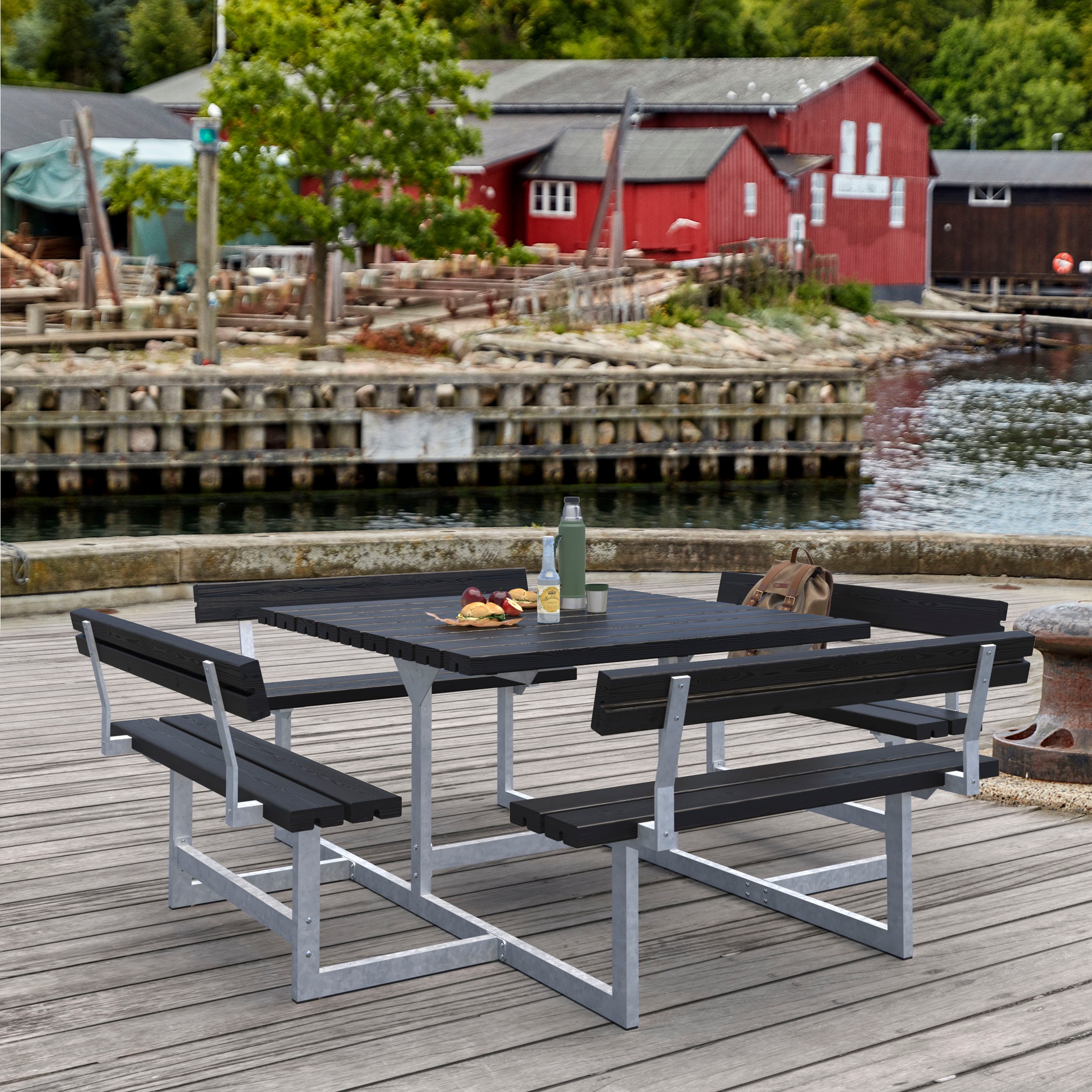 PLUS Garten-Essgruppe »»Picnic« Kombimöbel mit 4 Rückenlehnen«, (1 tlg.), 224x224x76/45 cm