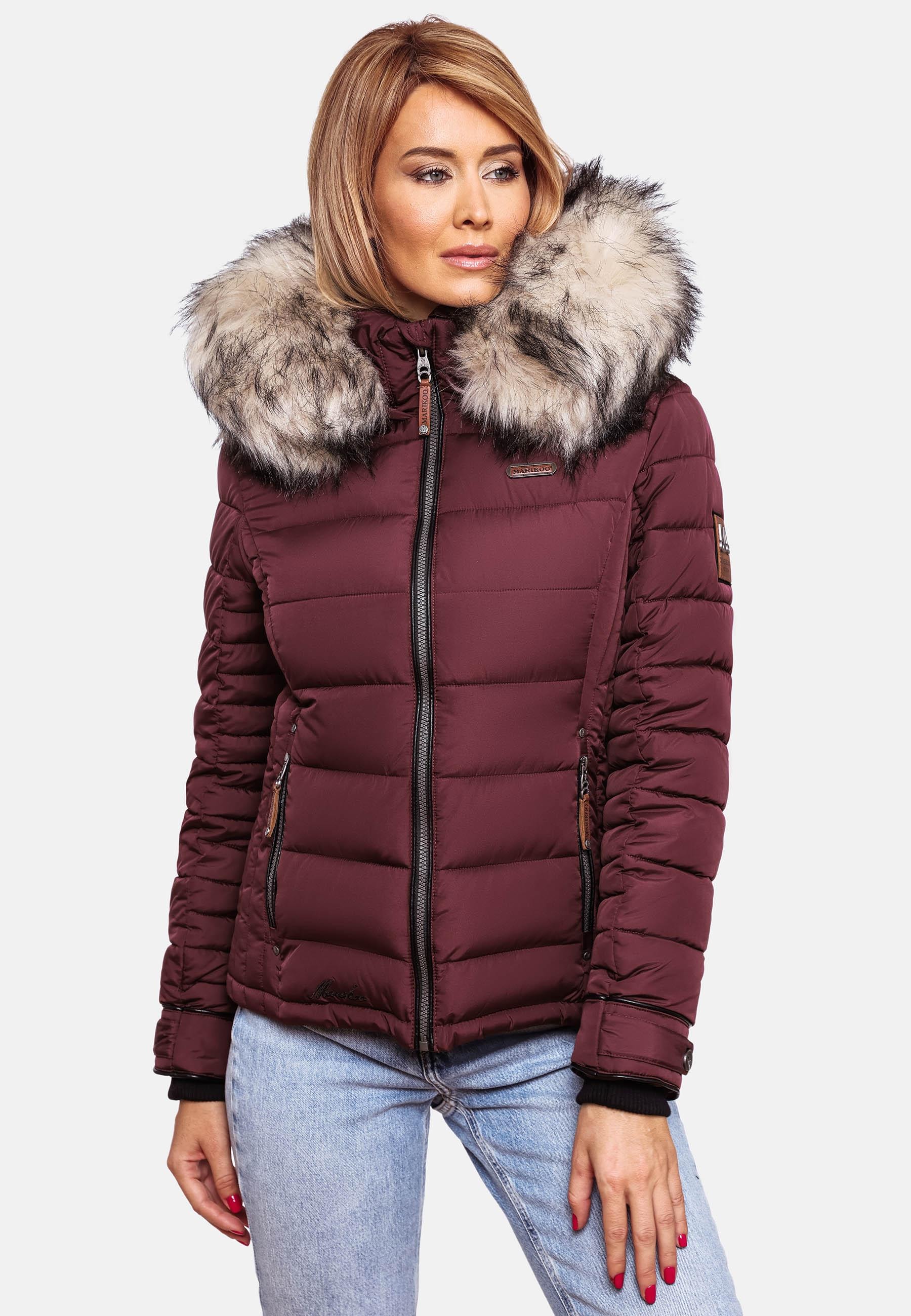 Marikoo Winterjacke »Lerikaa«, mit Kapuze, Winter Steppjacke mit abnehmbarem Kunstfell