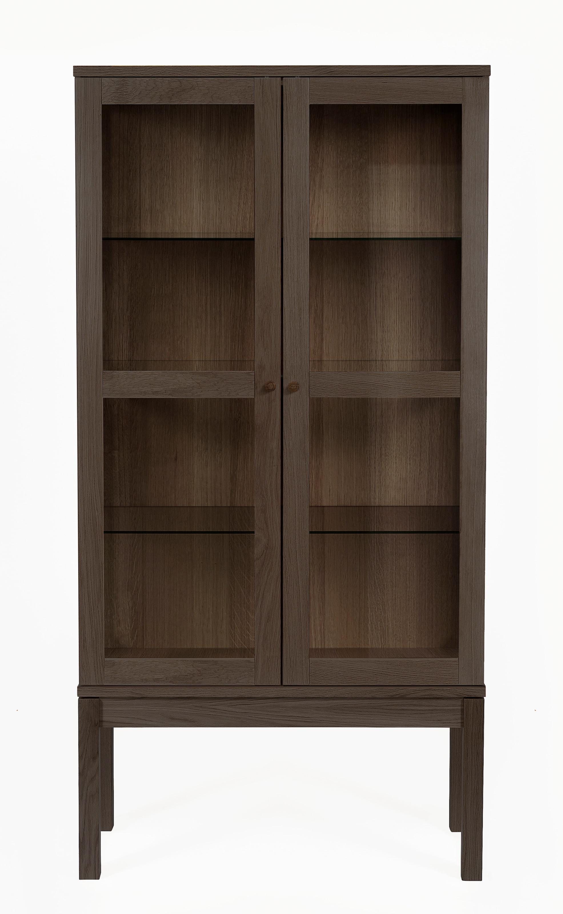Home affaire Vitrine Holzfurnier aus Eiche, Griffe und Füße aus massiver Eiche, FSC