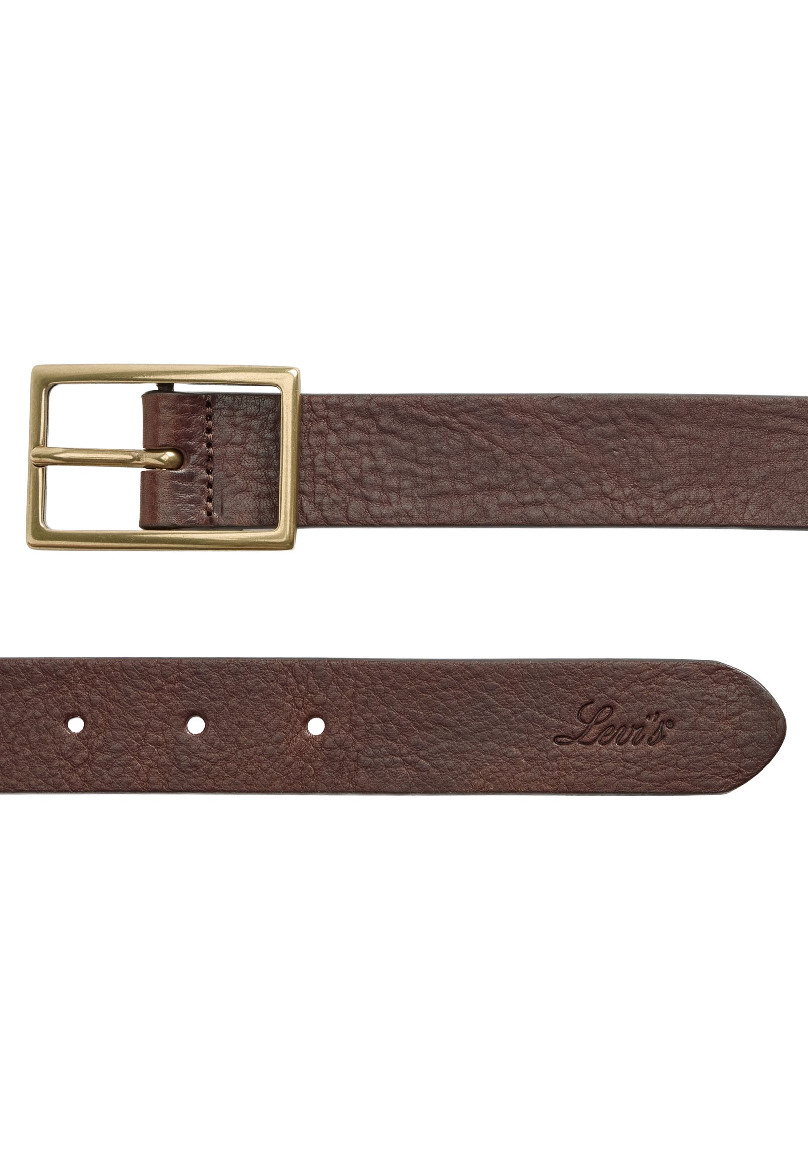 Levi's® Ledergürtel »RECTANGLE BELT«, mit goldfarbener Schließe und Logoprägung