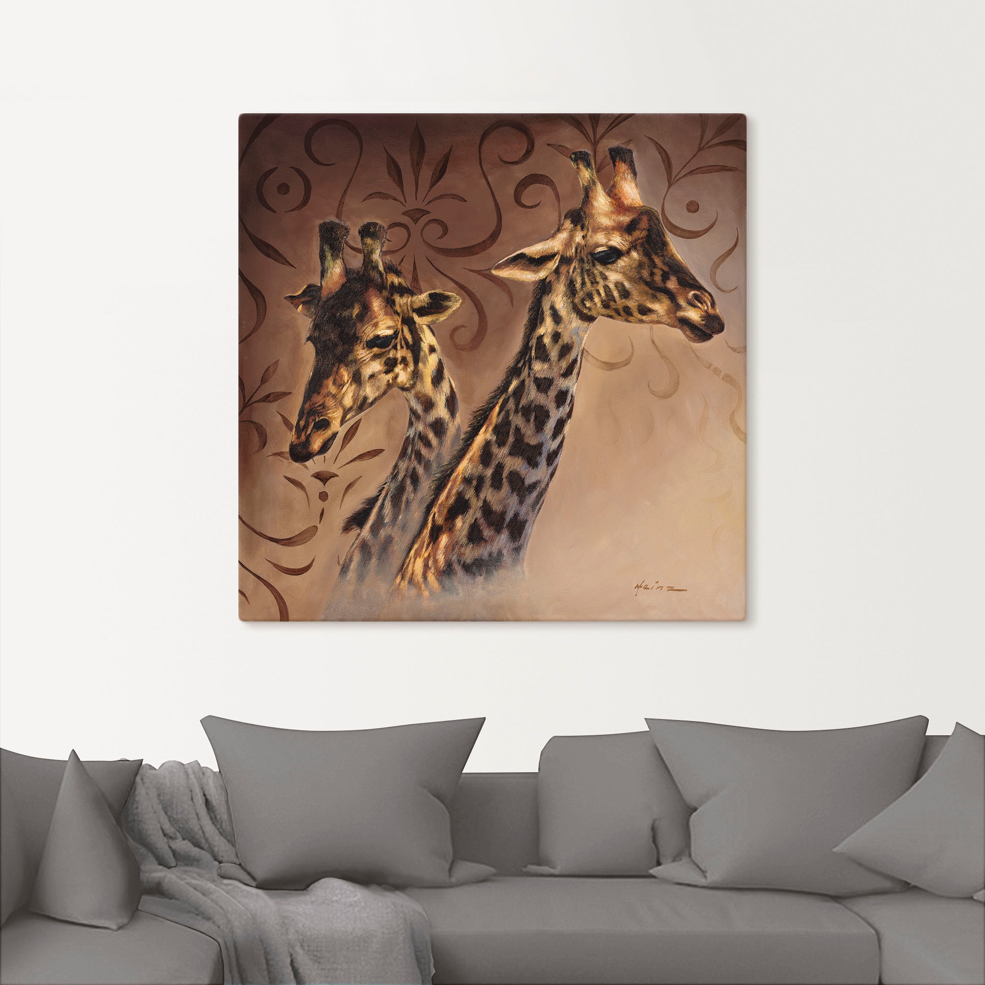 Artland Wandbild »Giraffen Porträt«, Wildtiere, (1 St.), als Alubild, Outdoorbild, Leinwandbild in verschied. Größen