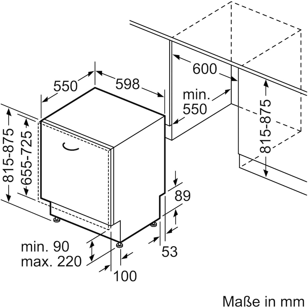 NEFF vollintegrierbarer Geschirrspüler »S155EAX01E«, N 50, S155EAX01E, 13 Maßgedecke