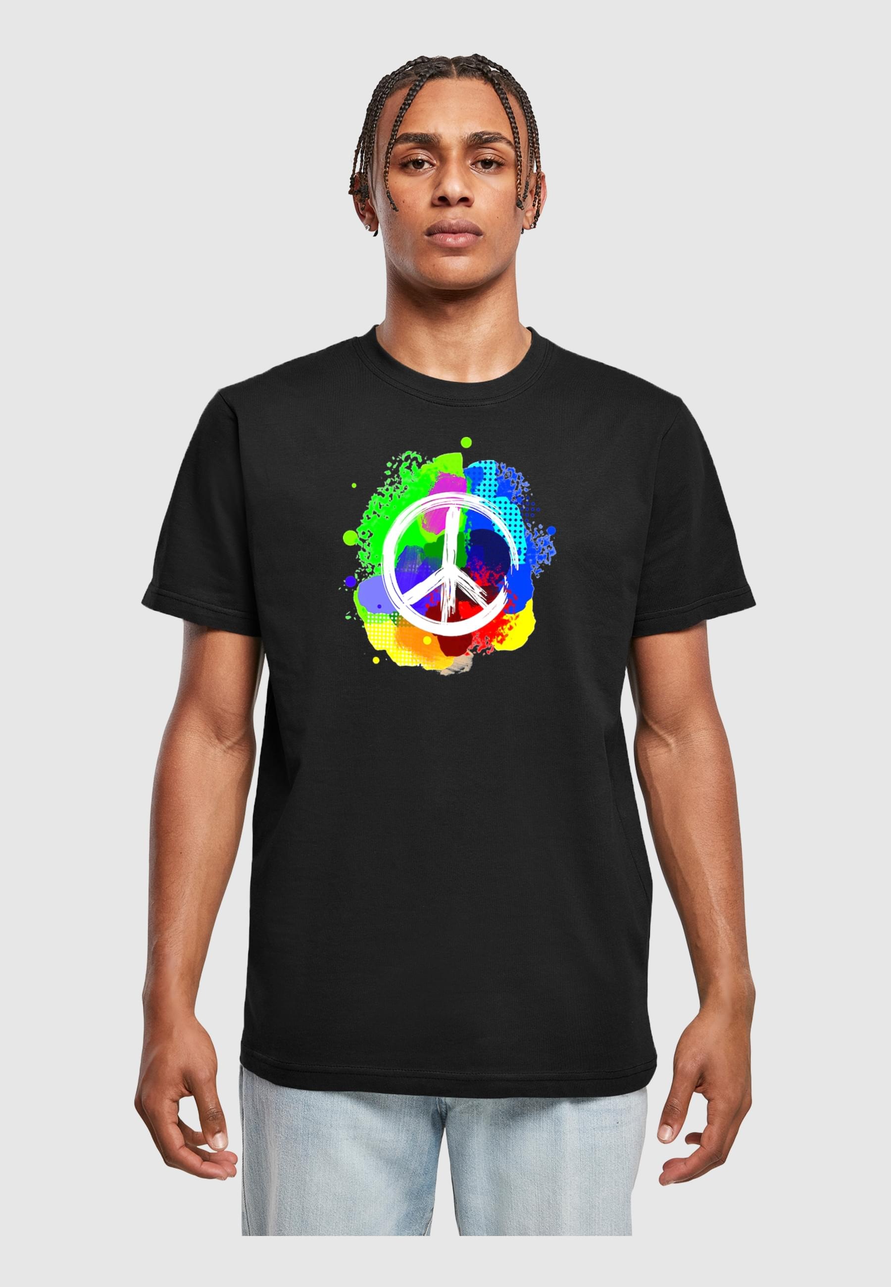 Merchcode T-Shirt »Merchcode Herren Peace - Graffiti T-Shirt Round Neck«, (1 tlg.)