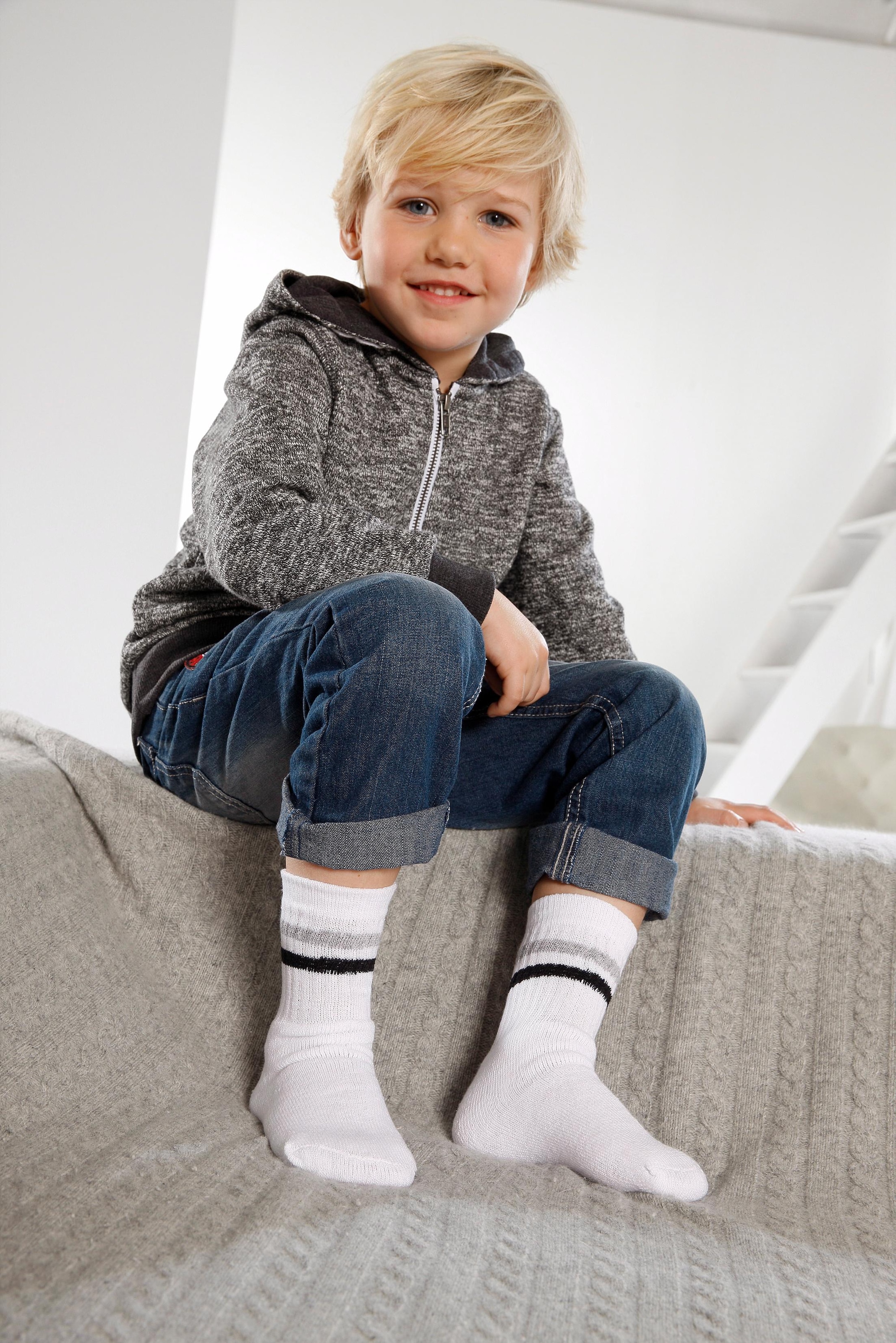 Go in Freizeitsocken, (Set, 6 Paar), mit farbigen Streifen