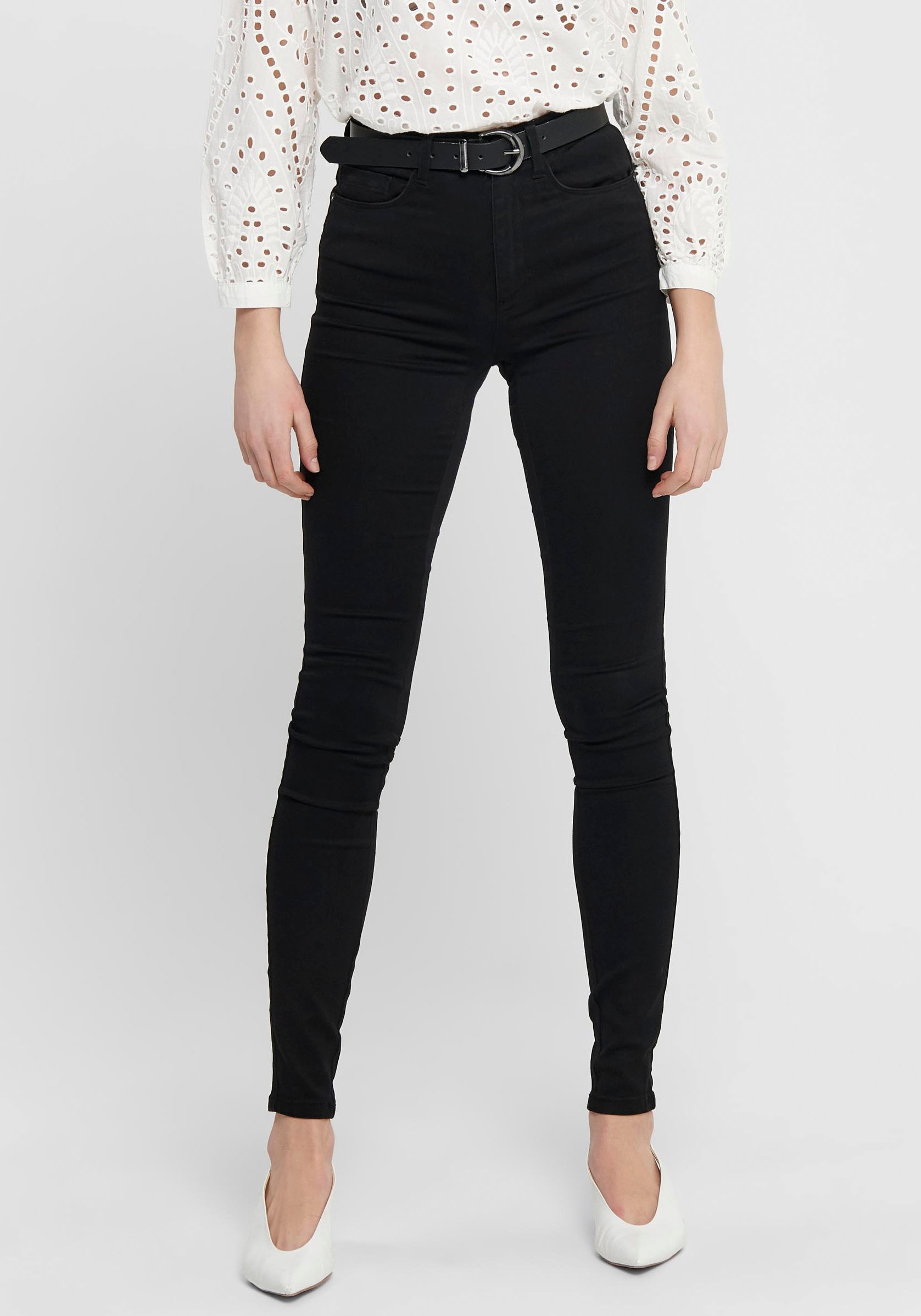 ONLY High-waist-Jeans "ONLROYA – Skinny-Jeans mit hohem Bund und Stretchkom günstig online kaufen