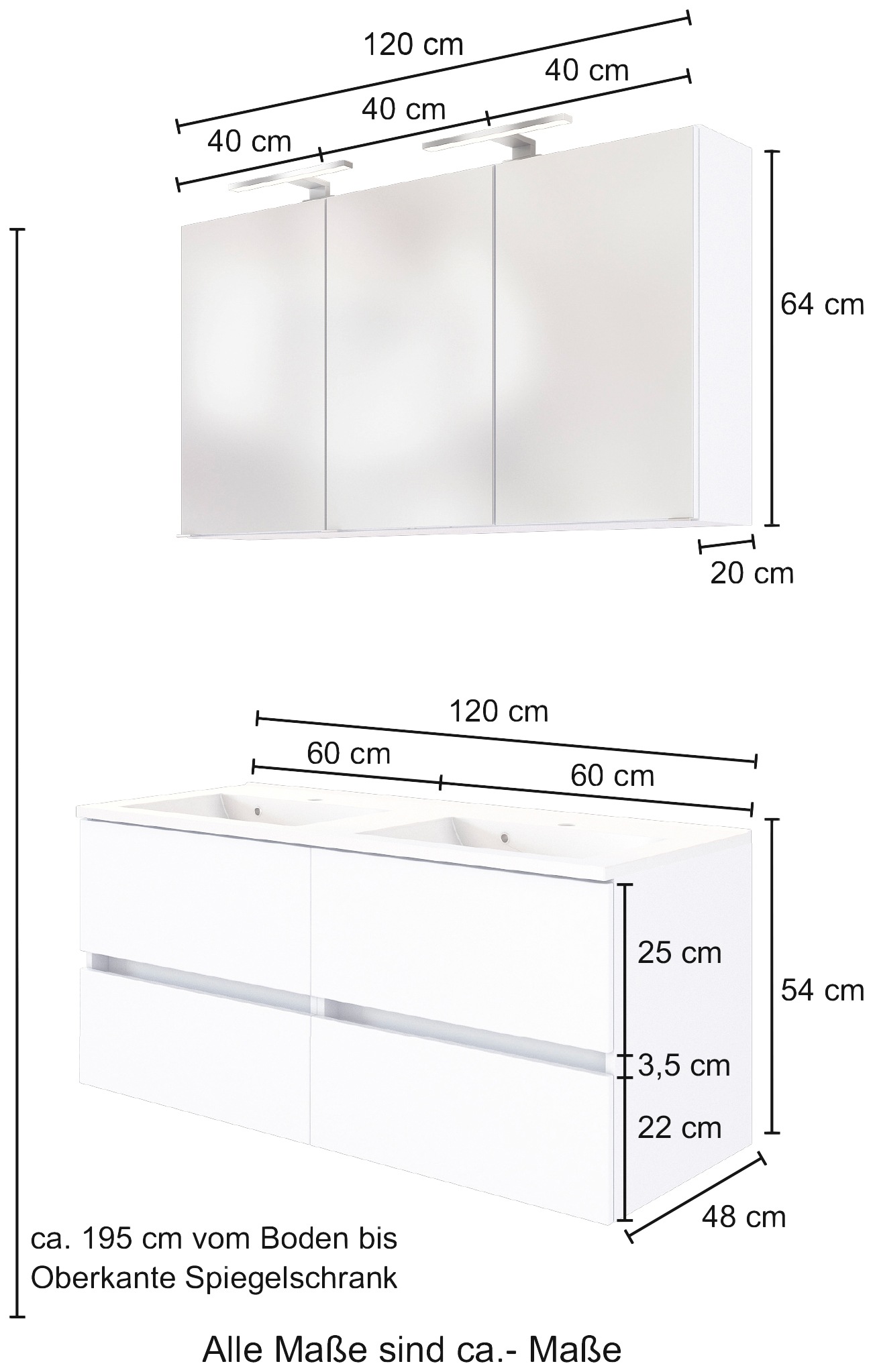 Thumbnail - welltime Badmöbel-Set "Baabe" Set, 2 Stk. tlg.