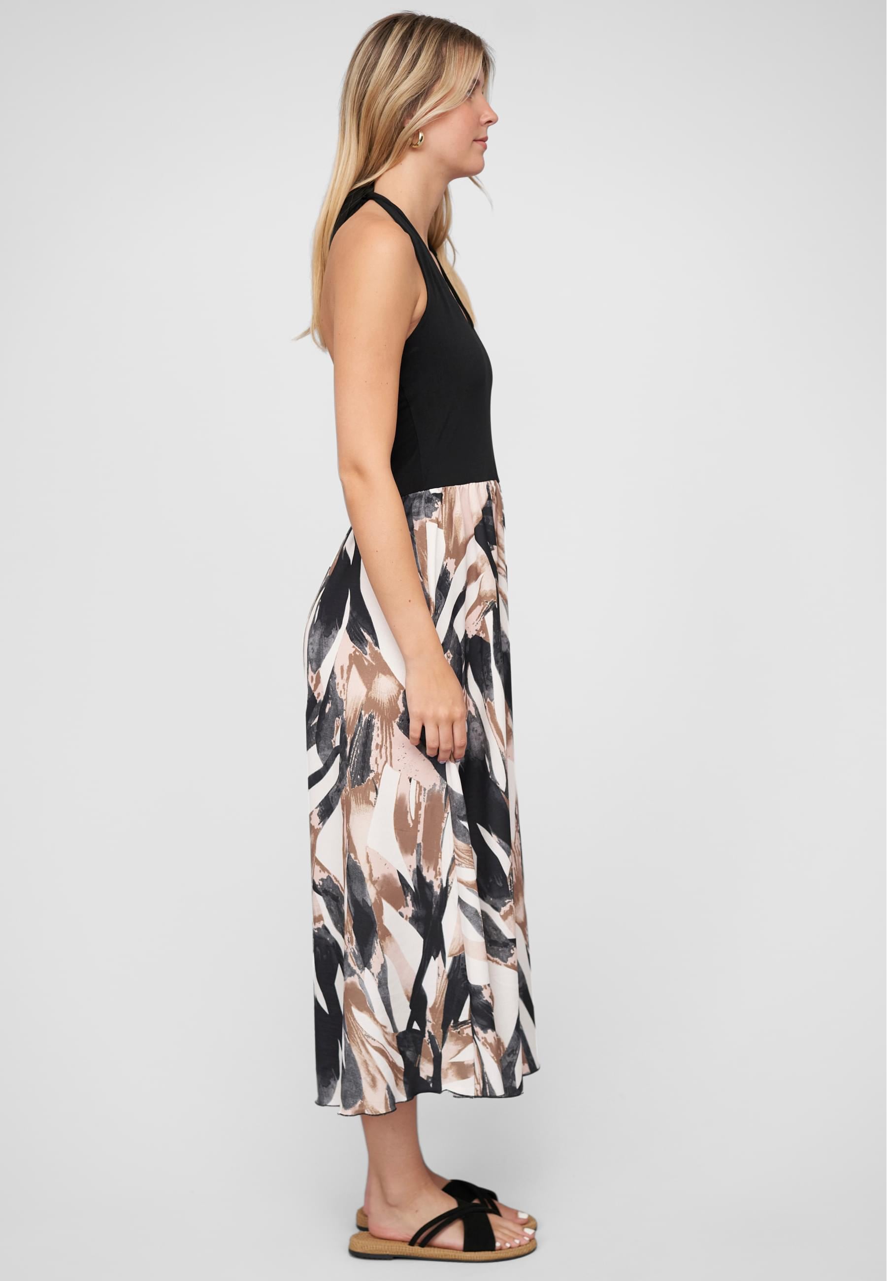 CLOUD 5IVE Shirtkleid »CLOUD 5IVE Maxi Neckholder-Dress with abstract print«, (1 tlg.)