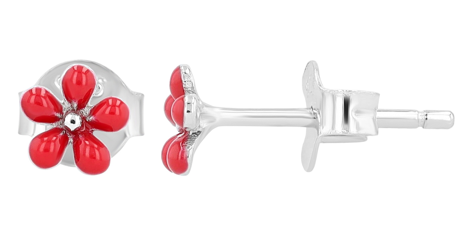 Adelia´s Paar Ohrhänger »Mädchen Ohrringe – Ohrstecker Blume aus 925 Silber mit Emaille« Ideal als Geschenk – dezent und elegant