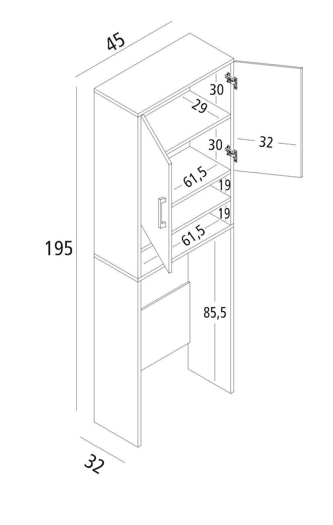INOSIGN Waschmaschinenumbauschrank »LAUNDRY« 1 Stk. tlg. Höhe 195 cm mit 2 Türen und Waschmaschinenfach