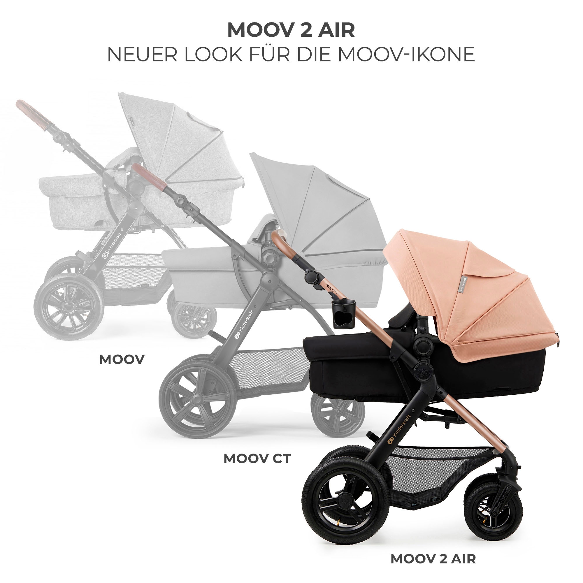 Kinderkraft Kombi-Kinderwagen »MOOV 2 4in1 AIR« 27 kg mit Luftreifen