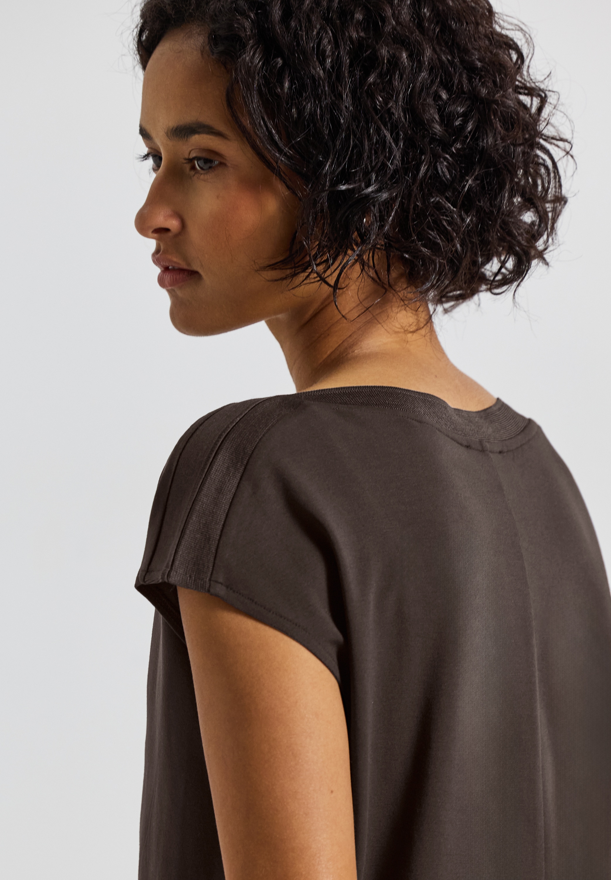 STREET ONE T-Shirt, U-Boot Shirt mit Rippdetail