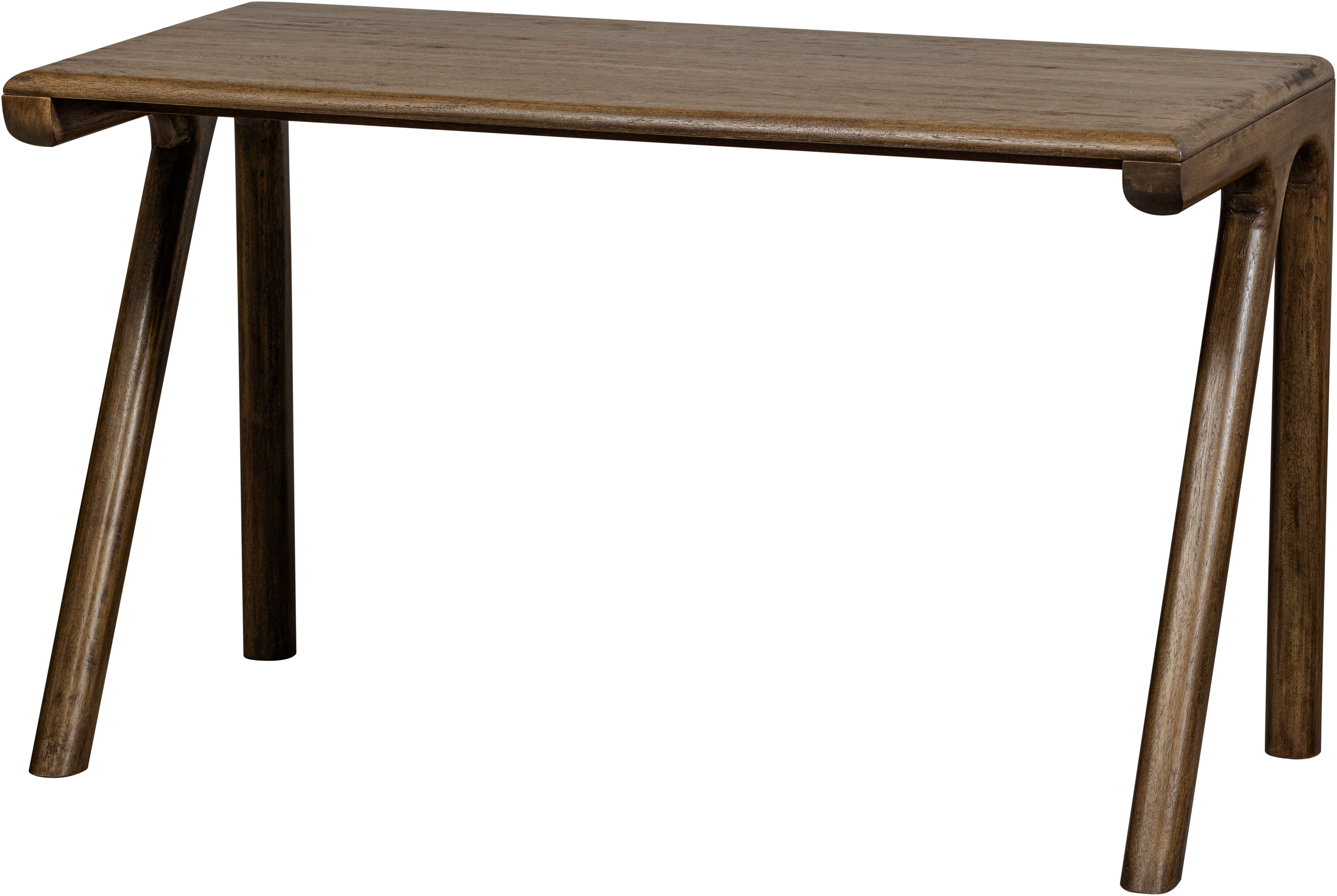 WOOOD Schreibtisch "Tug aus Mangoholz mit abgerundeter Formgebung 130x60x78 cm" Tragkraft 35 kg, Holz mit sichtbarer Maserung, einfach zu montieren