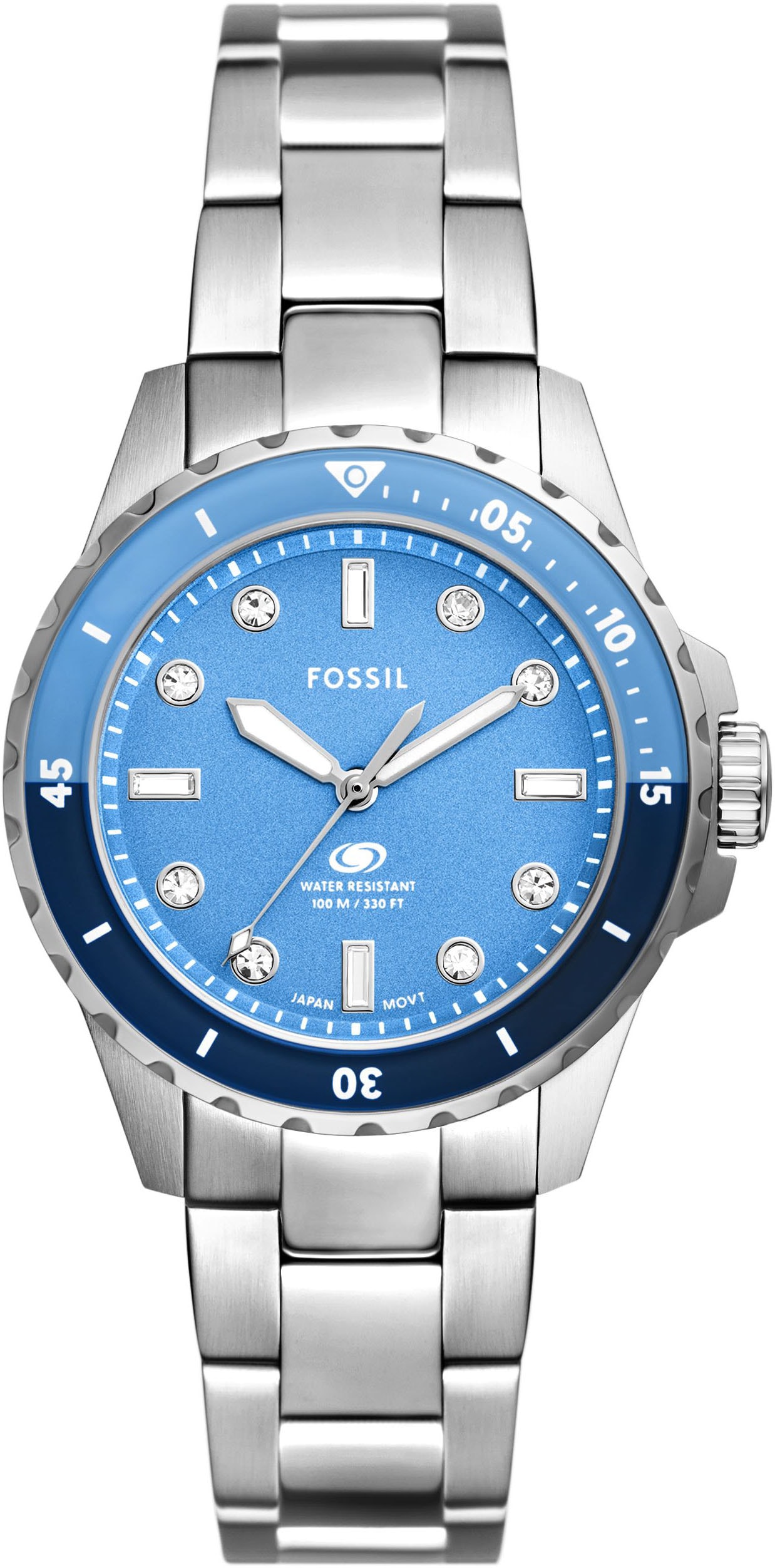 Fossil Quarzuhr »FOSSIL BLUE DIVE LADIES«, Armbanduhr, Damenuhr, analog