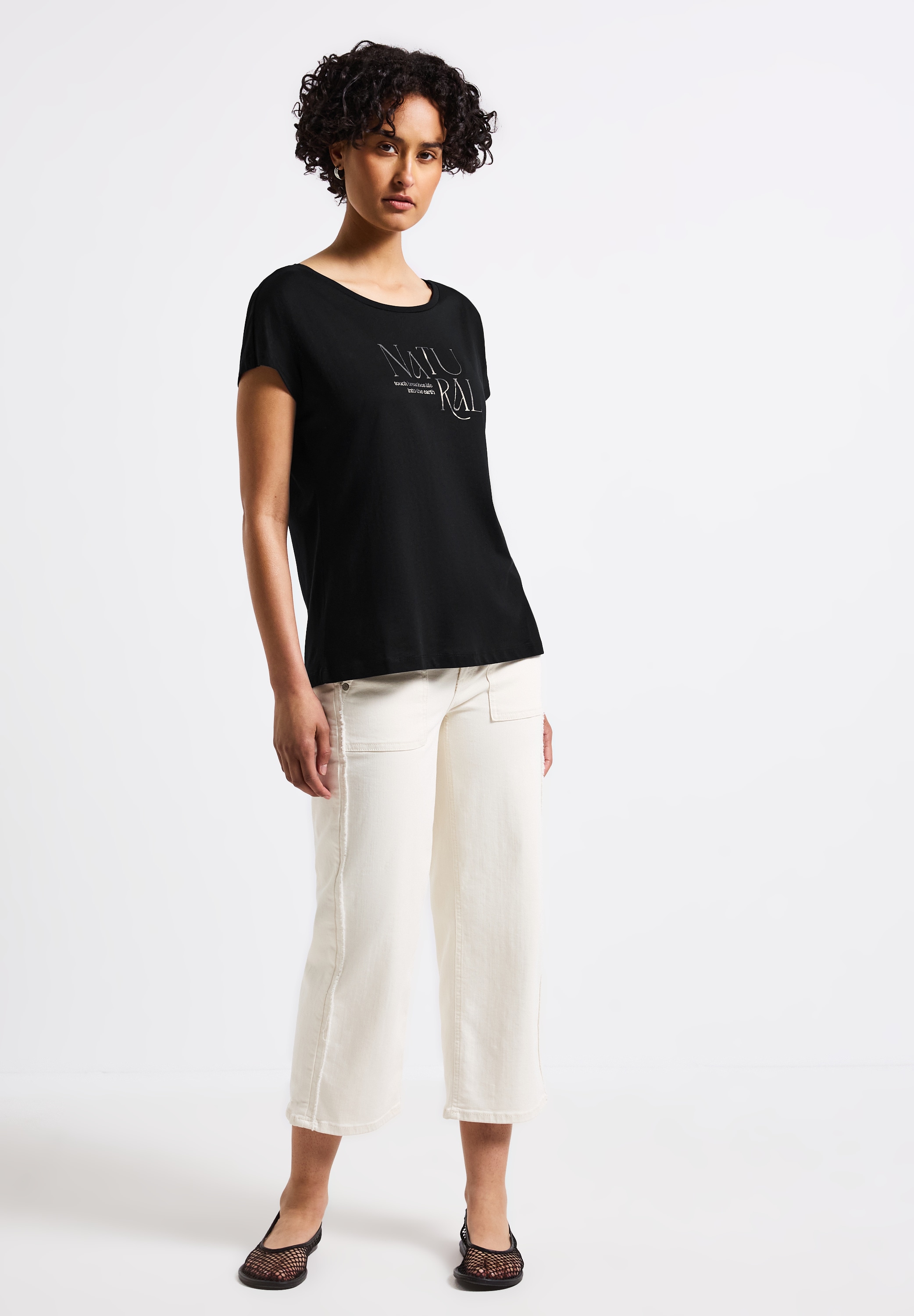 STREET ONE T-Shirt, mit Materialmix