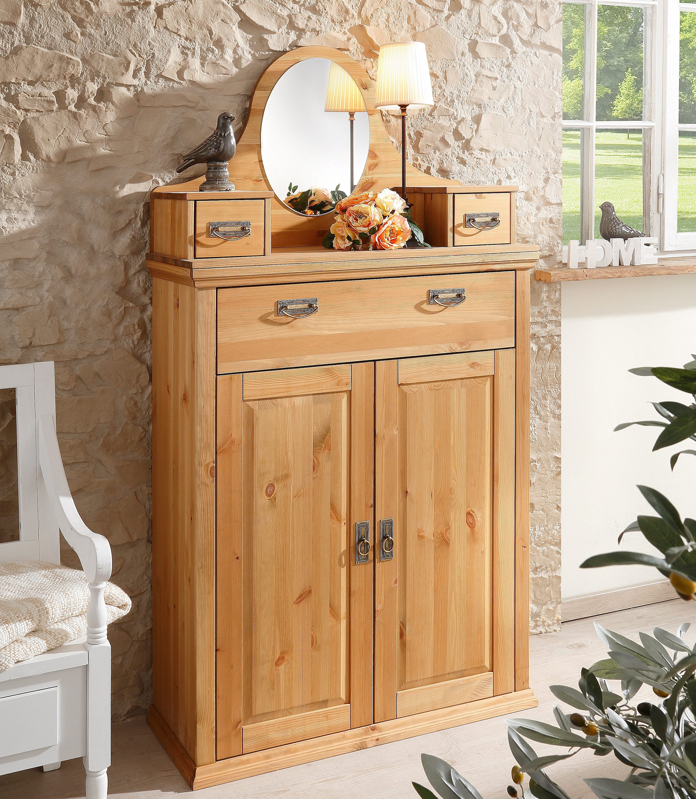 OTTO home Kombikommode "Madrid" inklusive Aufsatz mit Spiegel und 2 kleinen günstig online kaufen