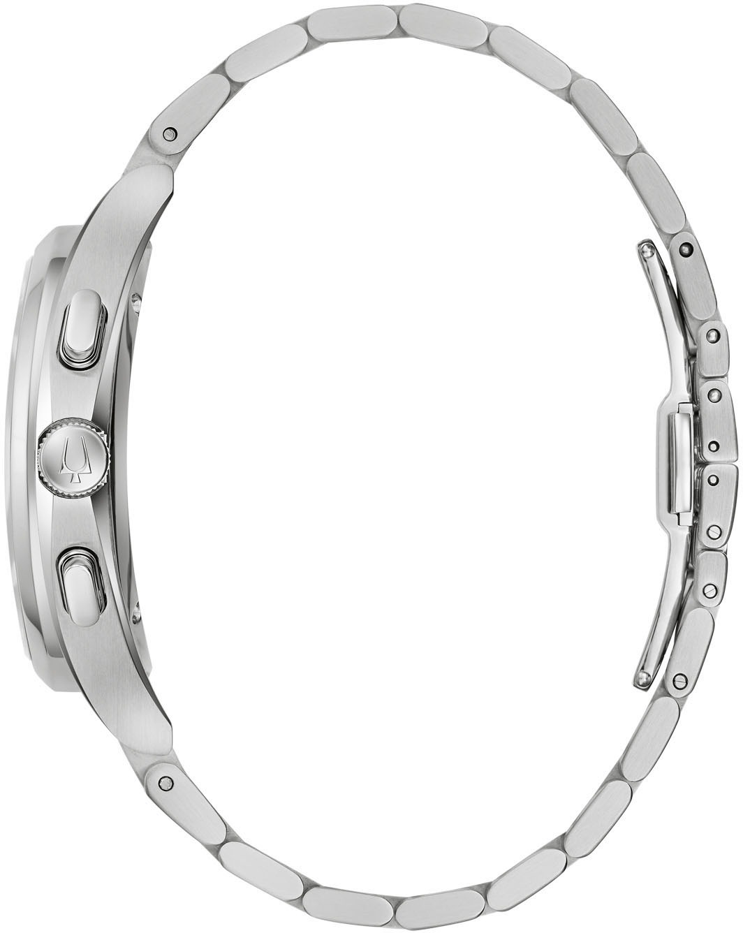 Bulova Chronograph »Curv«, Armbanduhr, Quarzuhr, Herrenuhr, Edelstahlarmband, Saphirglas